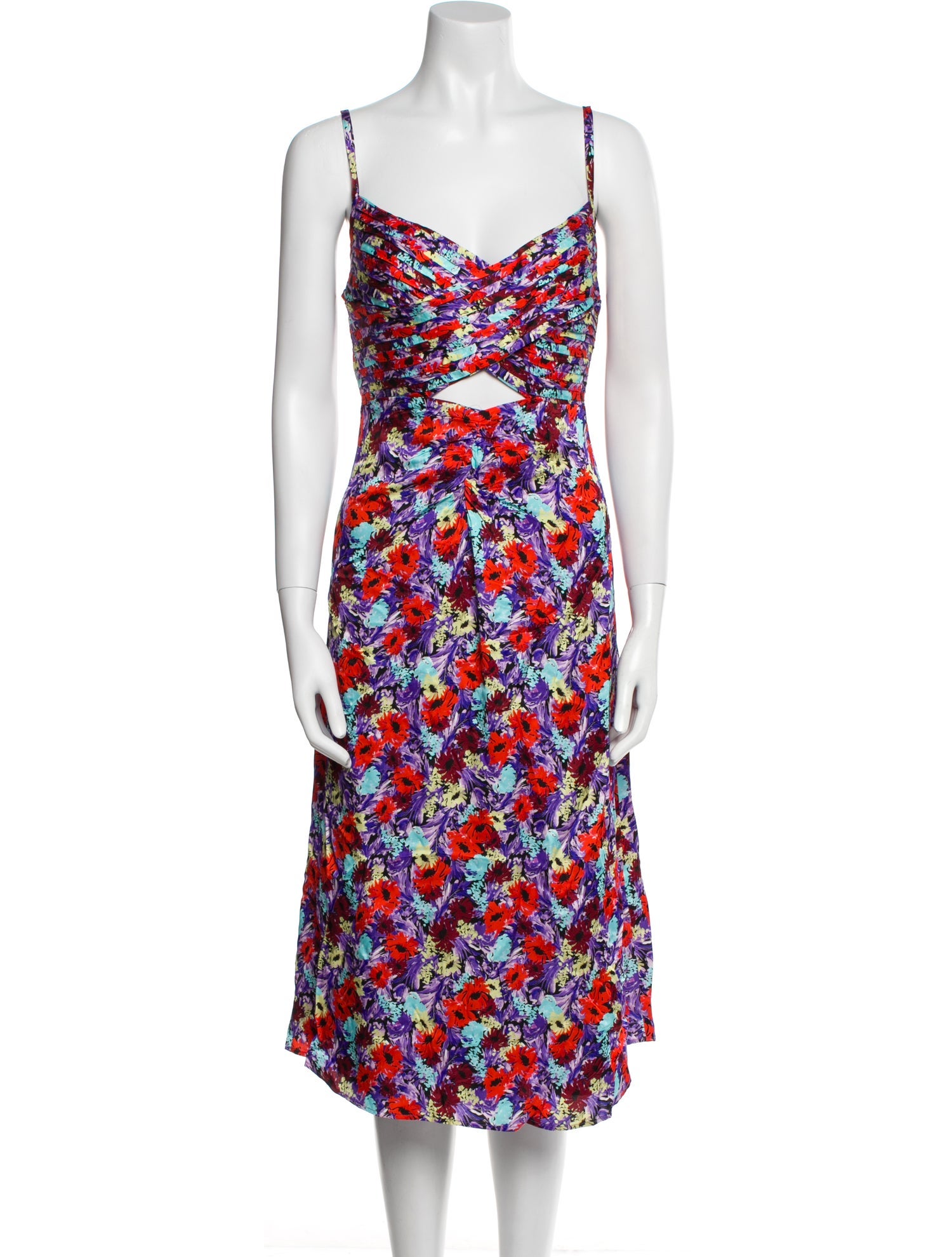 For Love & Lemons Floral Print Midi Length Dress