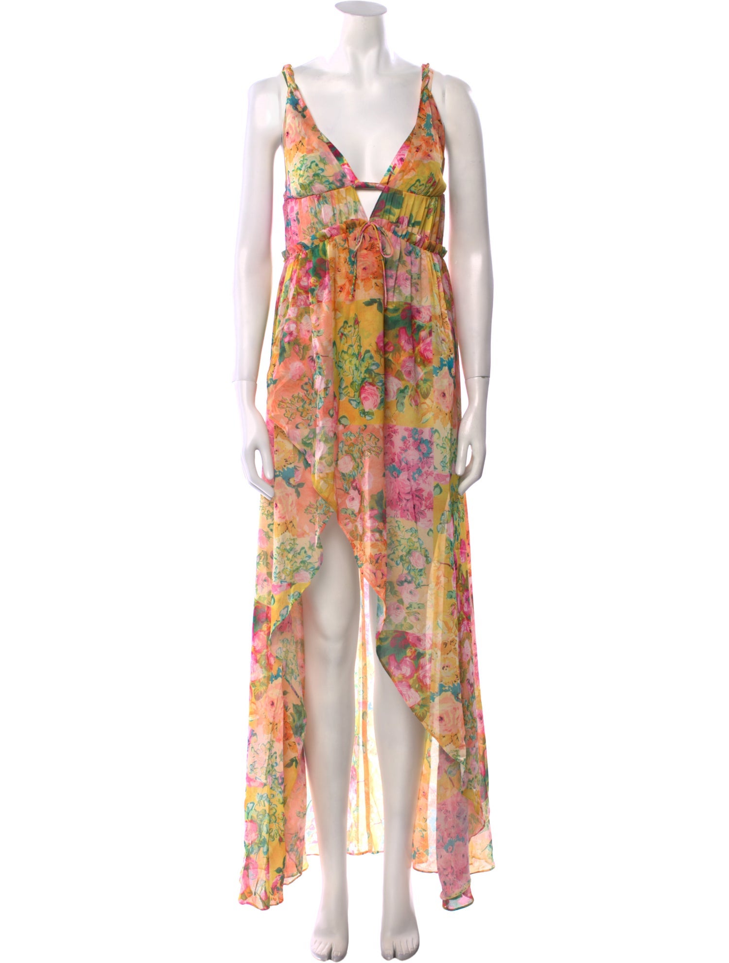 For Love & Lemons Floral Print Long Dress