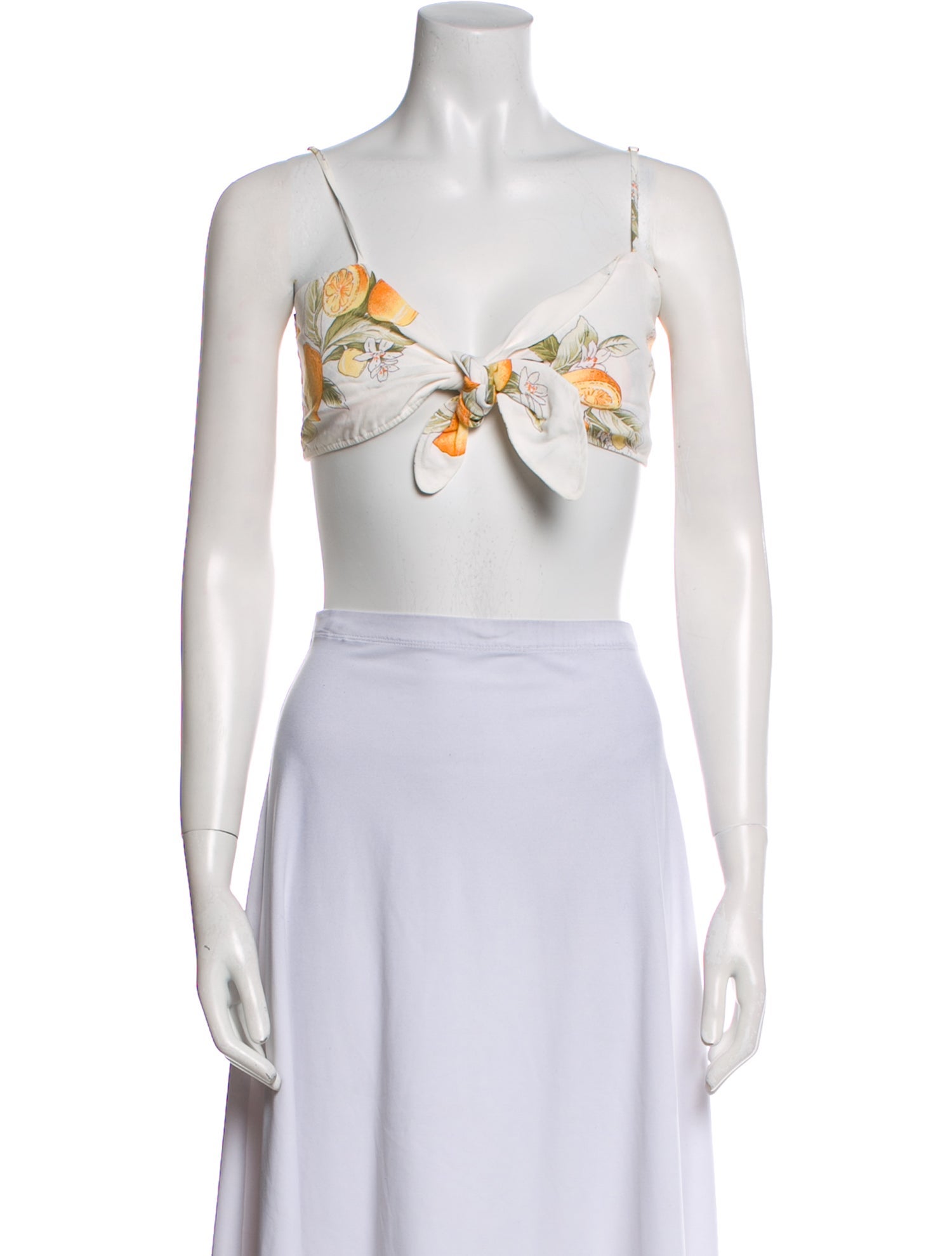 For Love & Lemons Printed V-Neck Crop Top