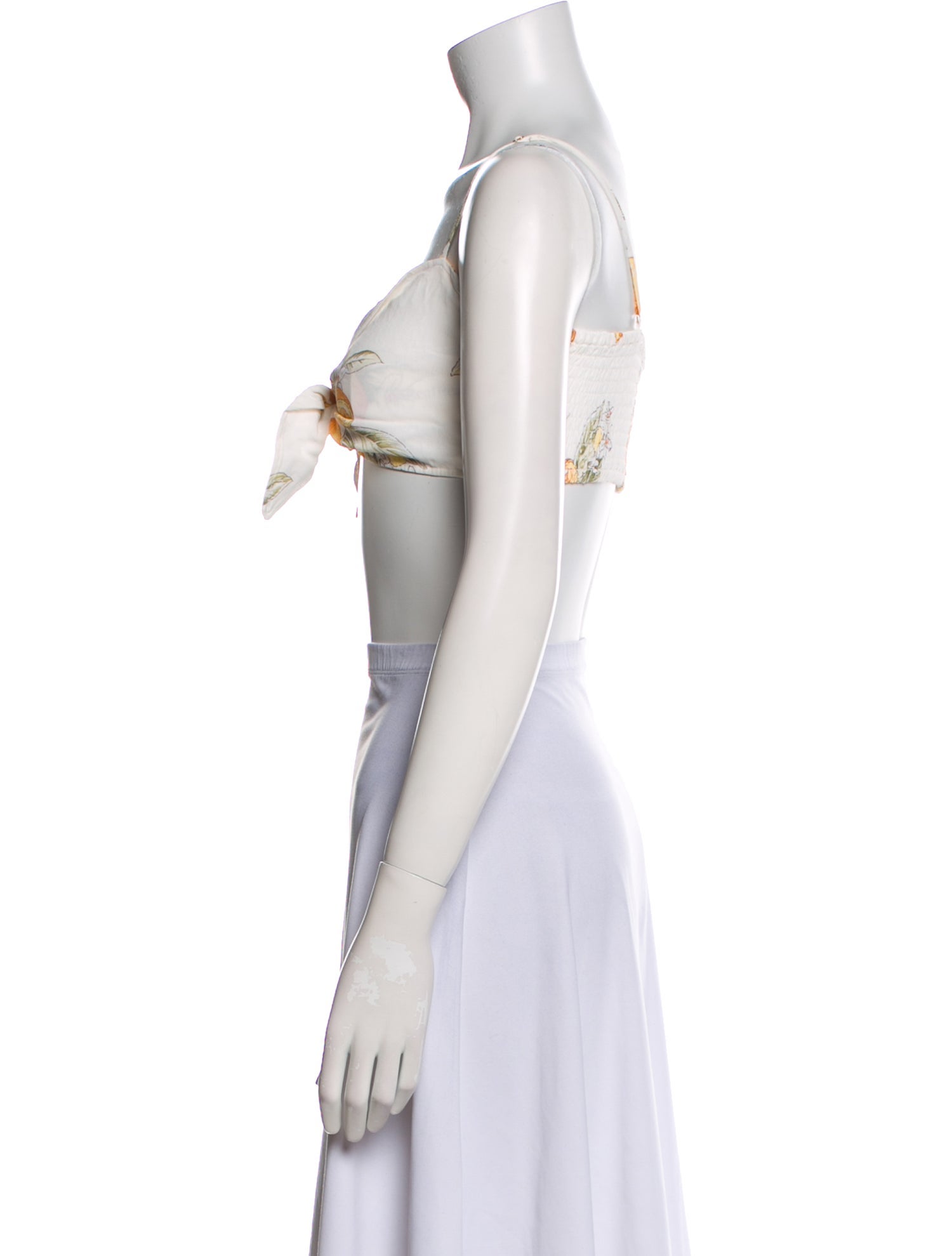 For Love & Lemons Printed V-Neck Crop Top