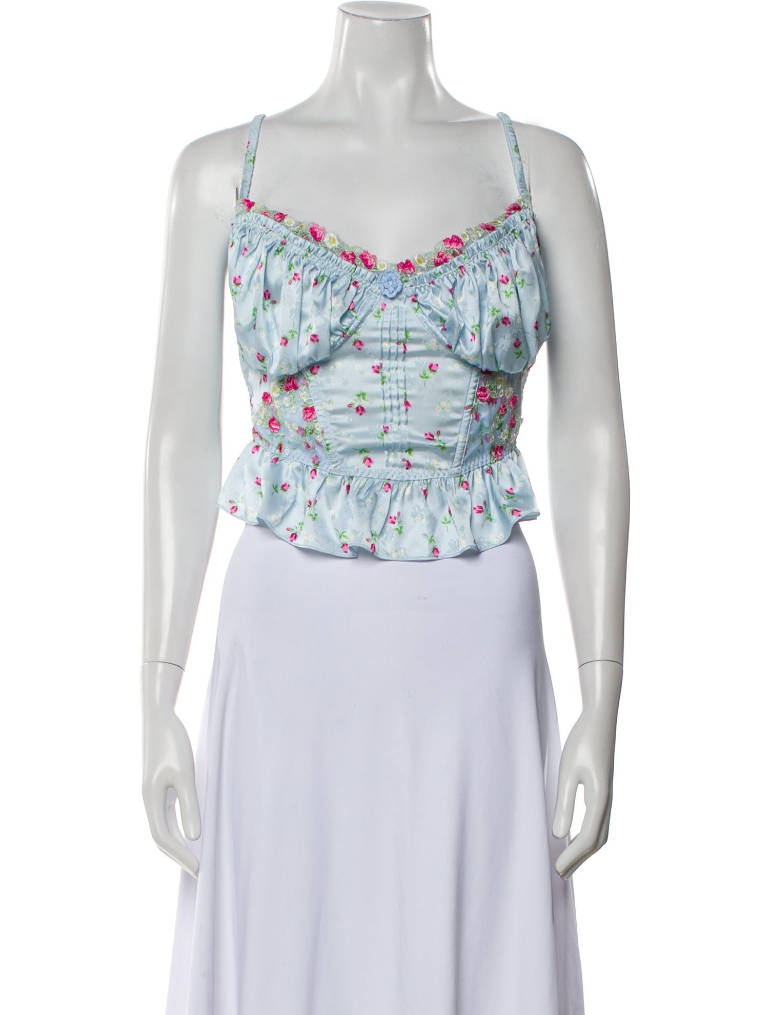 For Love & Lemons Floral Print Ruffle Embellishment Lounge Set