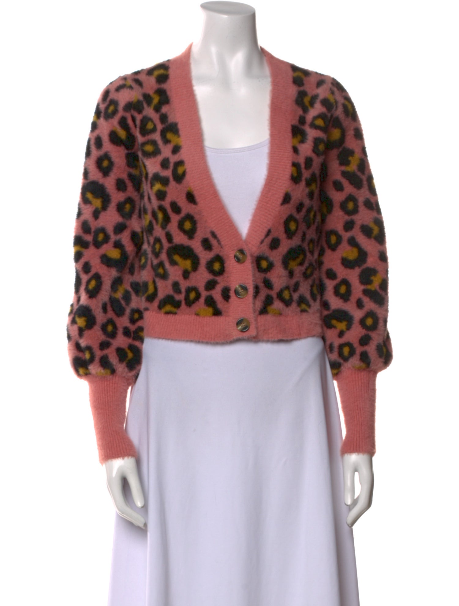 For Love & Lemons Nylon Animal Print Sweater