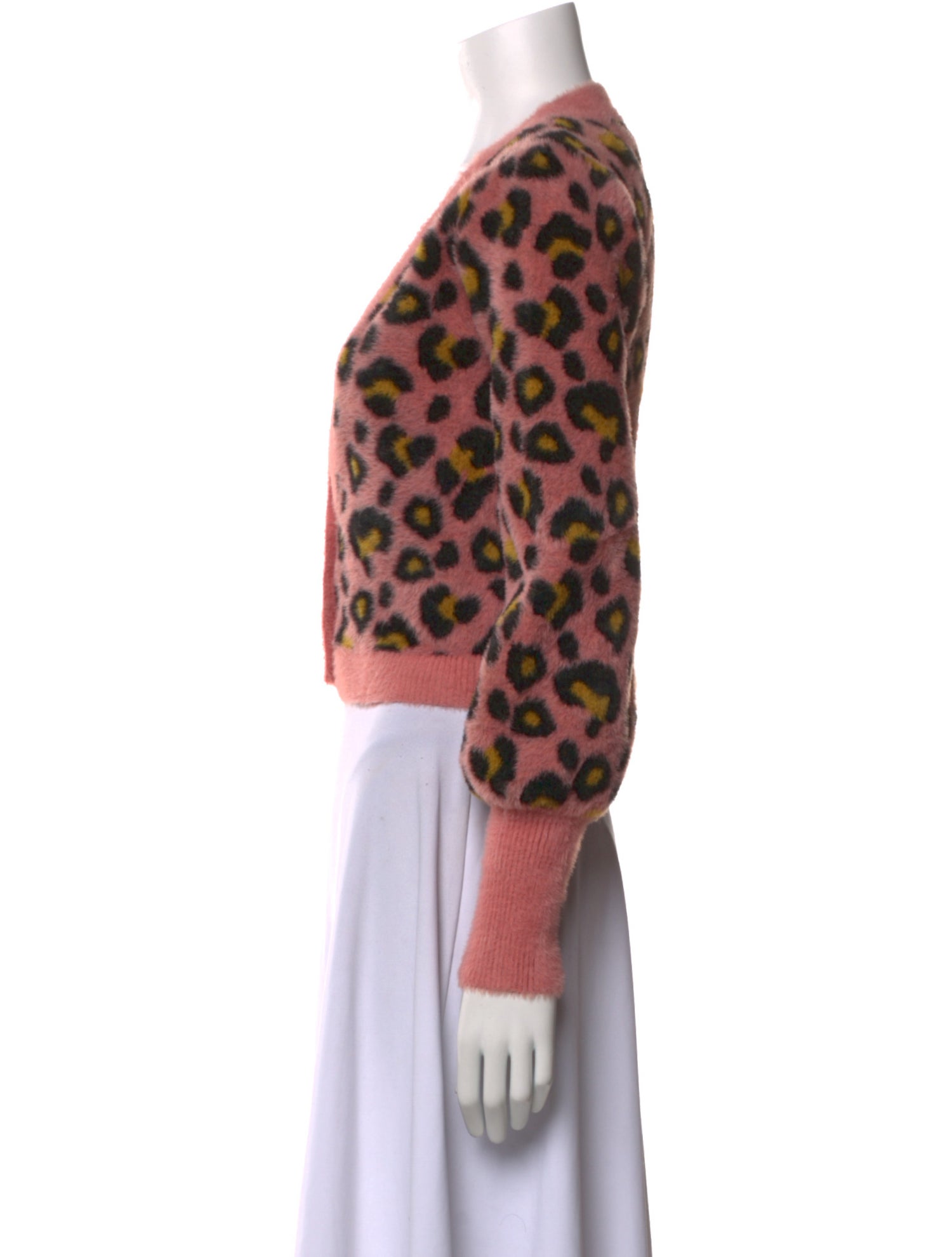 For Love & Lemons Nylon Animal Print Sweater