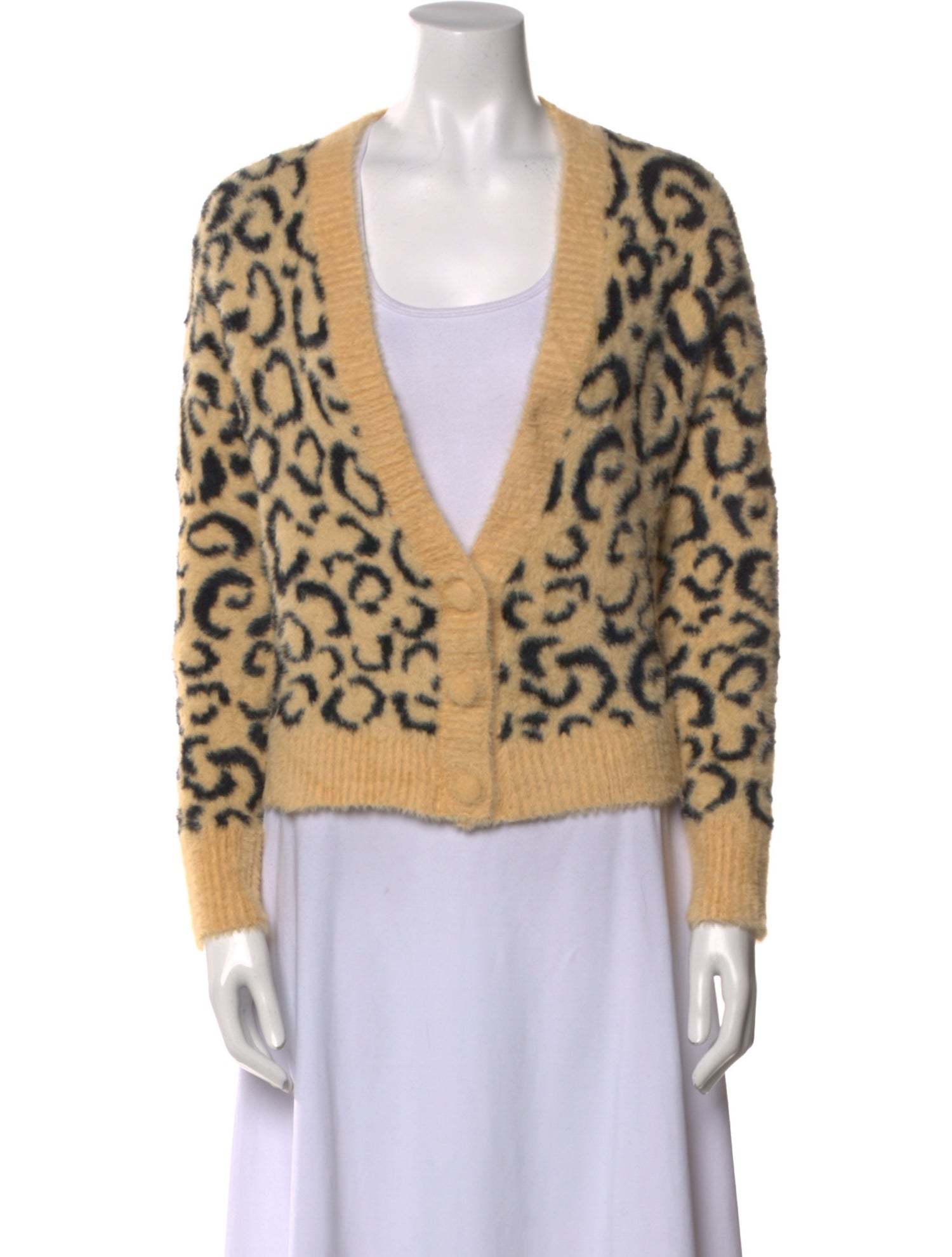 For Love & Lemons Printed V-Neck Sweater