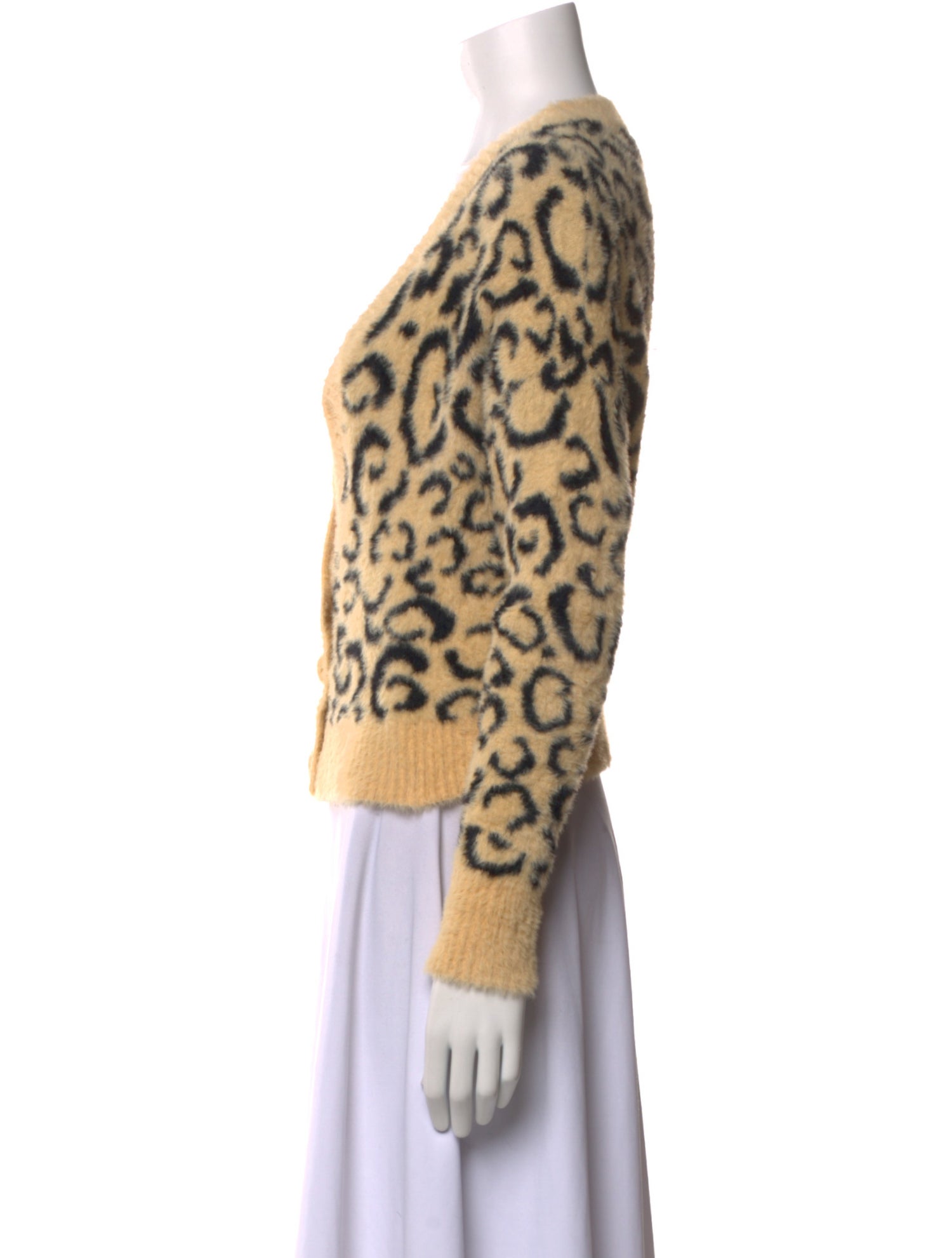 For Love & Lemons Printed V-Neck Sweater