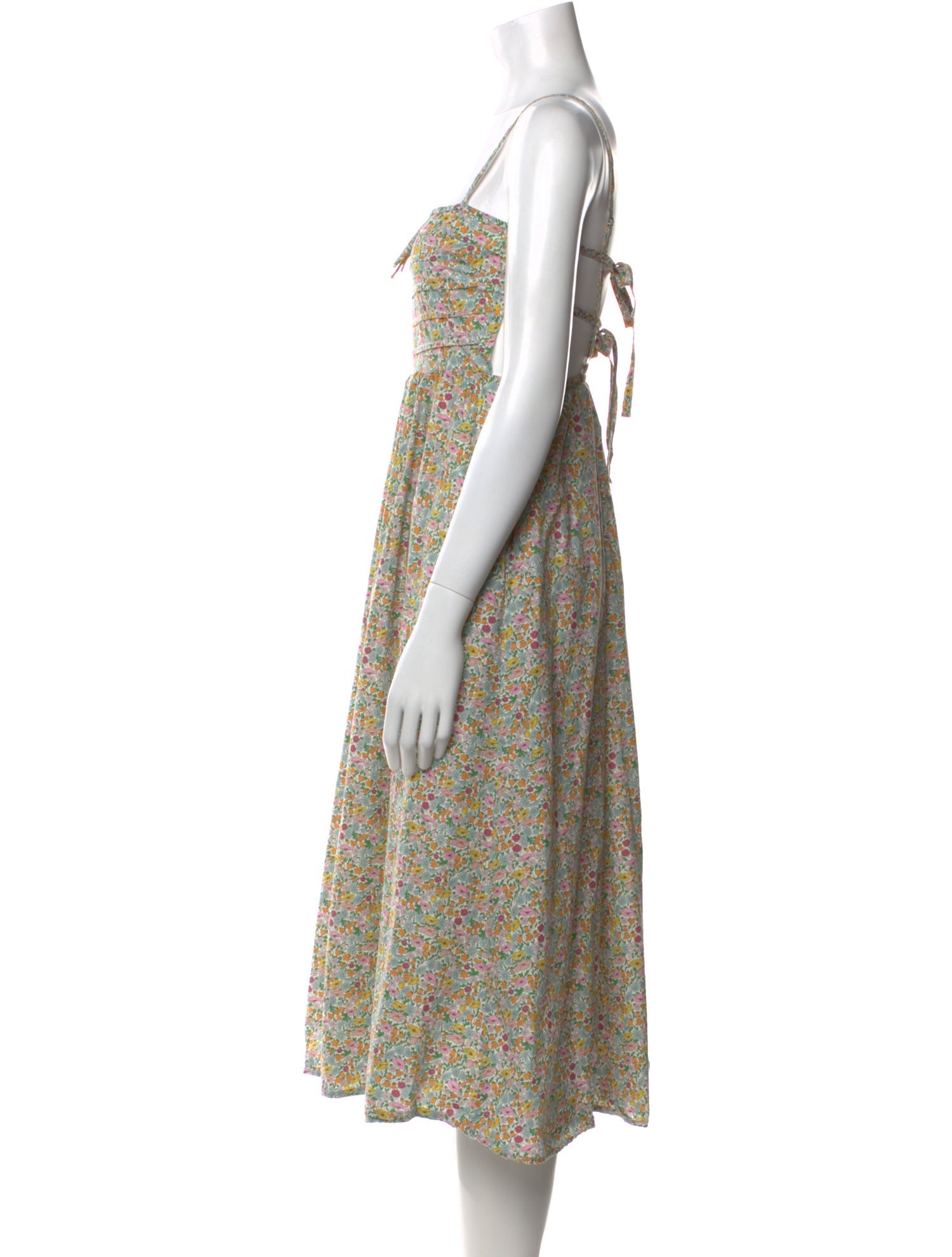 For Love & Lemons Floral Print Midi Length Dress