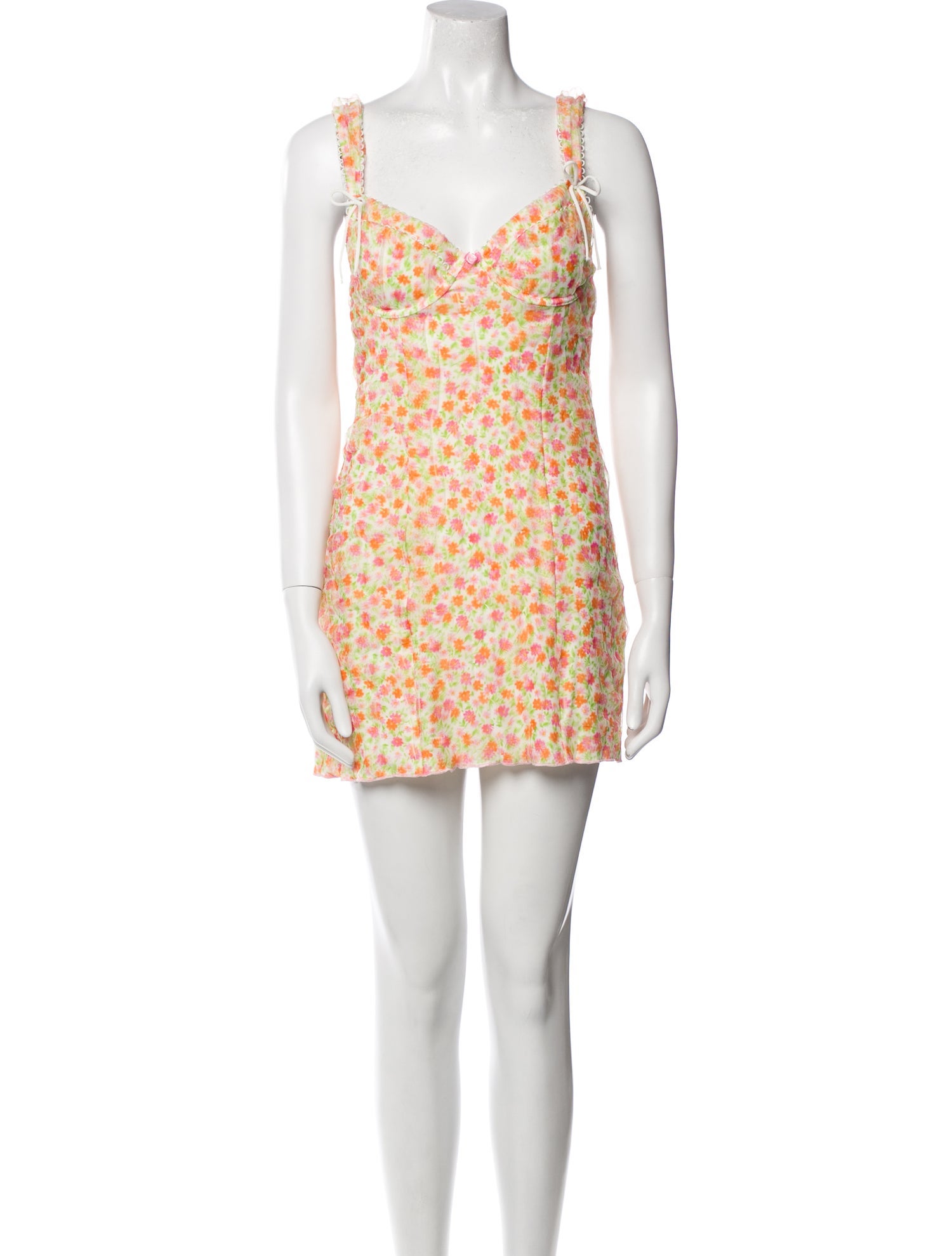 For Love & Lemons Floral Print Square Neckline Tunic