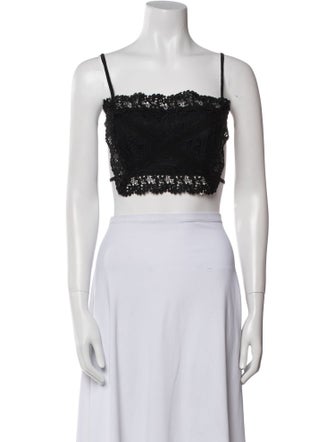 For Love & Lemons Square Neckline Sleeveless Crop Top
