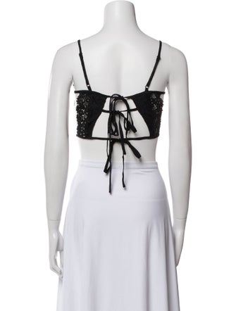 For Love & Lemons Square Neckline Sleeveless Crop Top