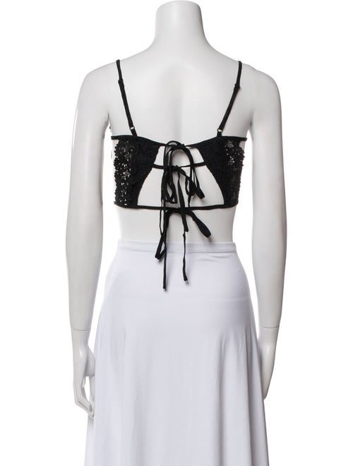 For Love & Lemons Square Neckline Sleeveless Crop Top