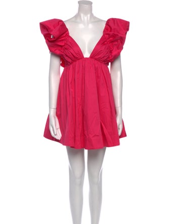 For Love & Lemons V-Neck Mini Dress