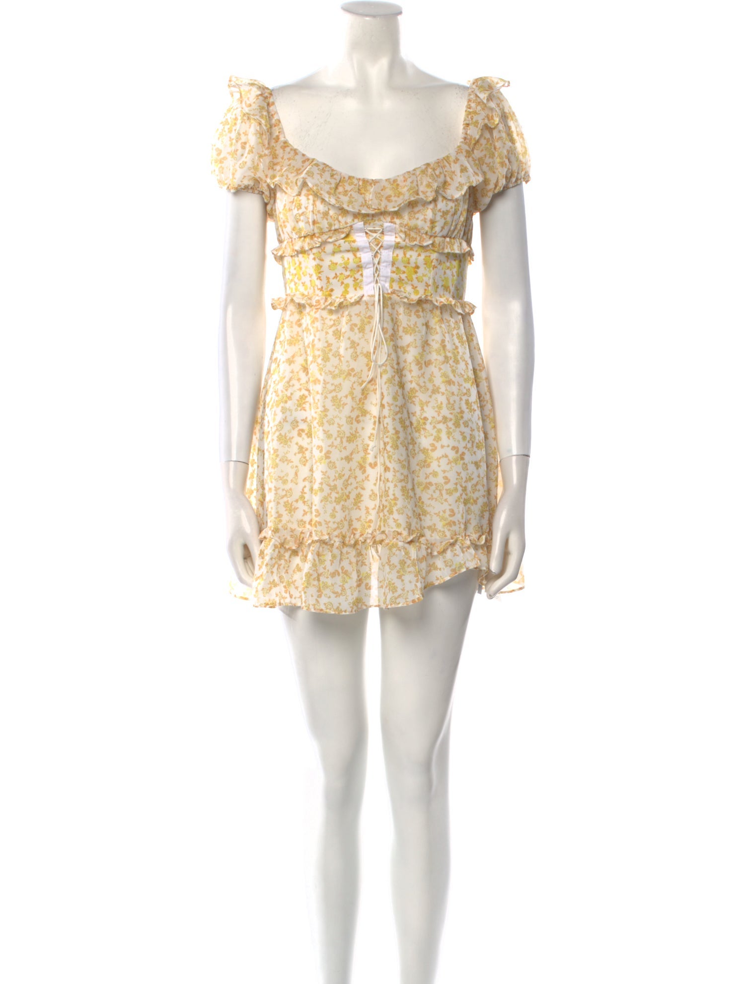 For Love & Lemons Floral Print Mini Dress