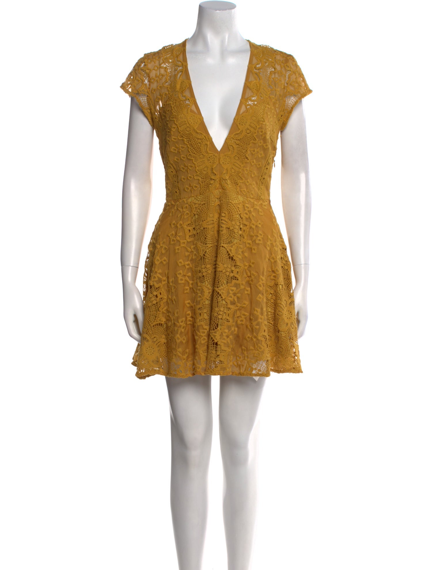 For Love & Lemons Lace Pattern Mini Dress