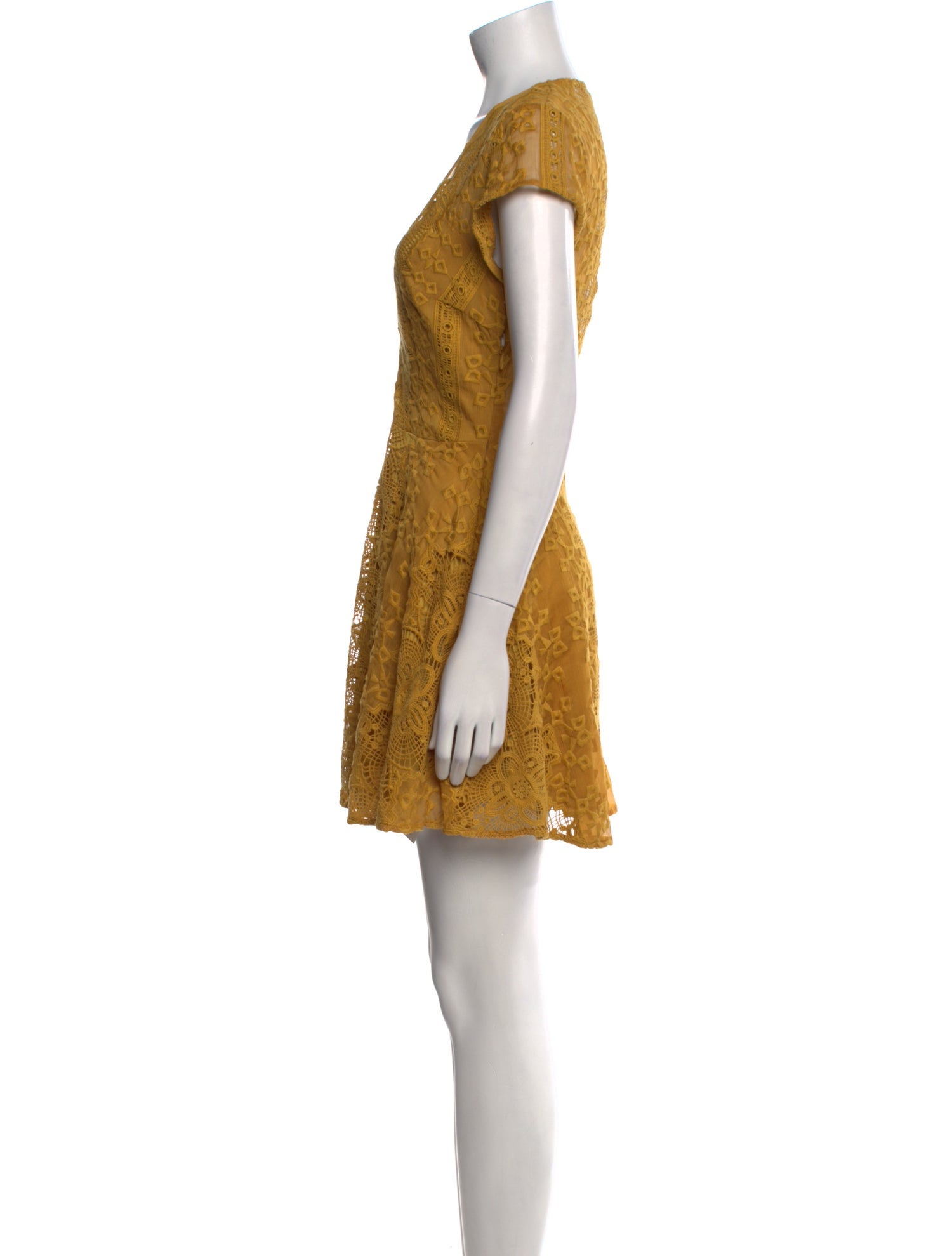 For Love & Lemons Lace Pattern Mini Dress