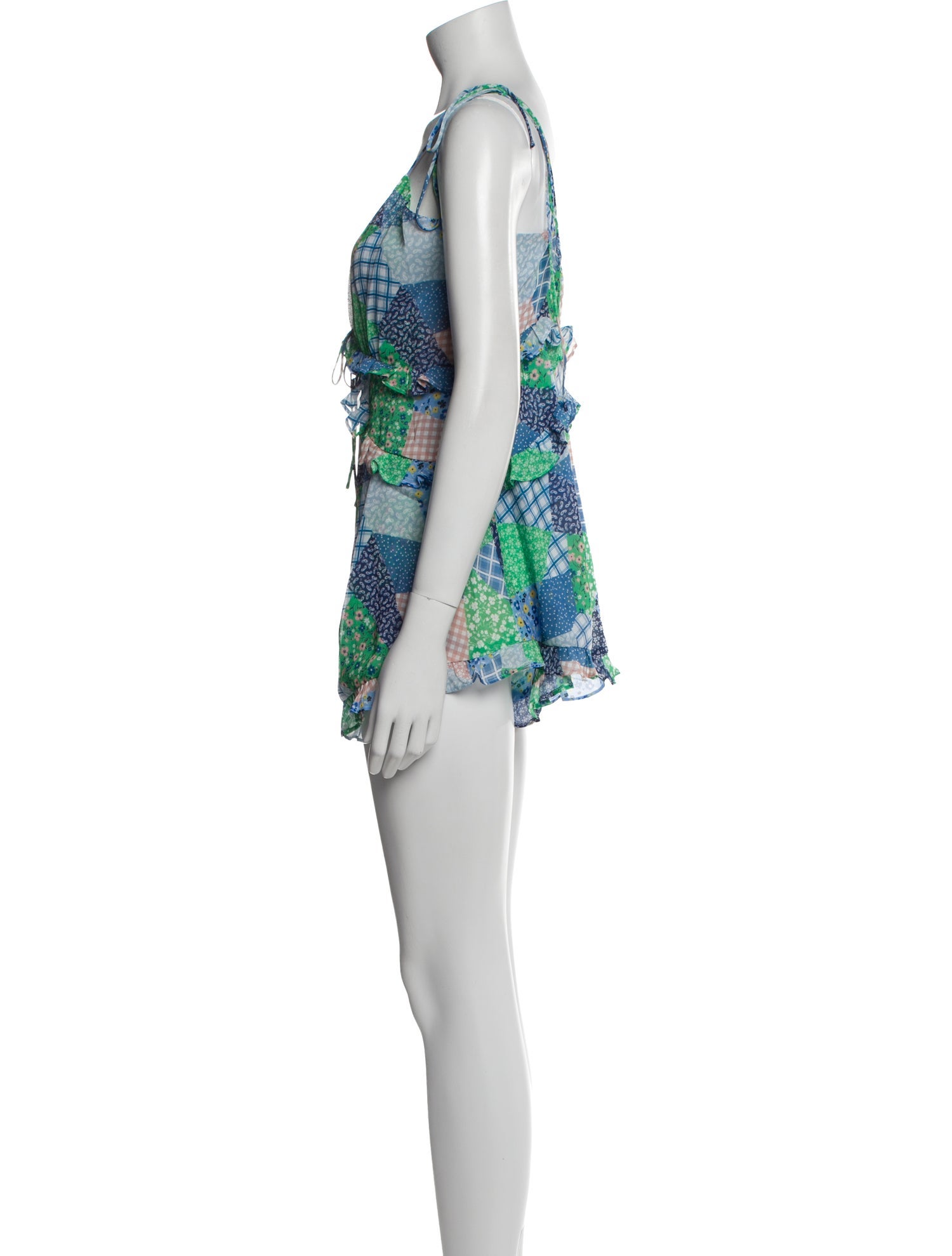 For Love & Lemons Printed V-Neck Romper