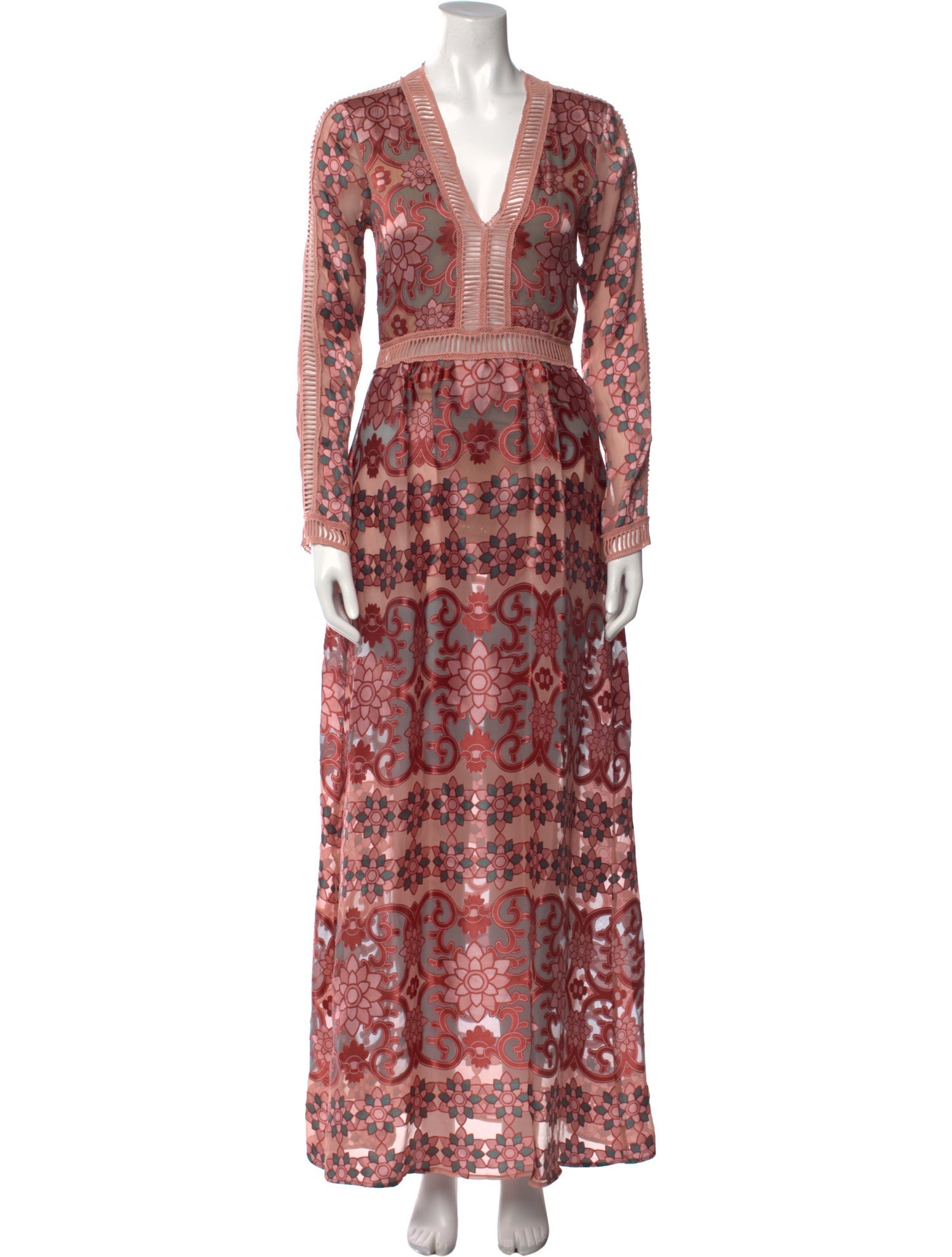 For Love & Lemons Floral Print Long Dress