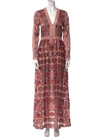 For Love & Lemons Floral Print Long Dress
