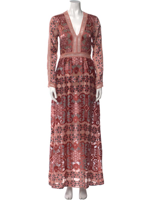 For Love & Lemons Floral Print Long Dress
