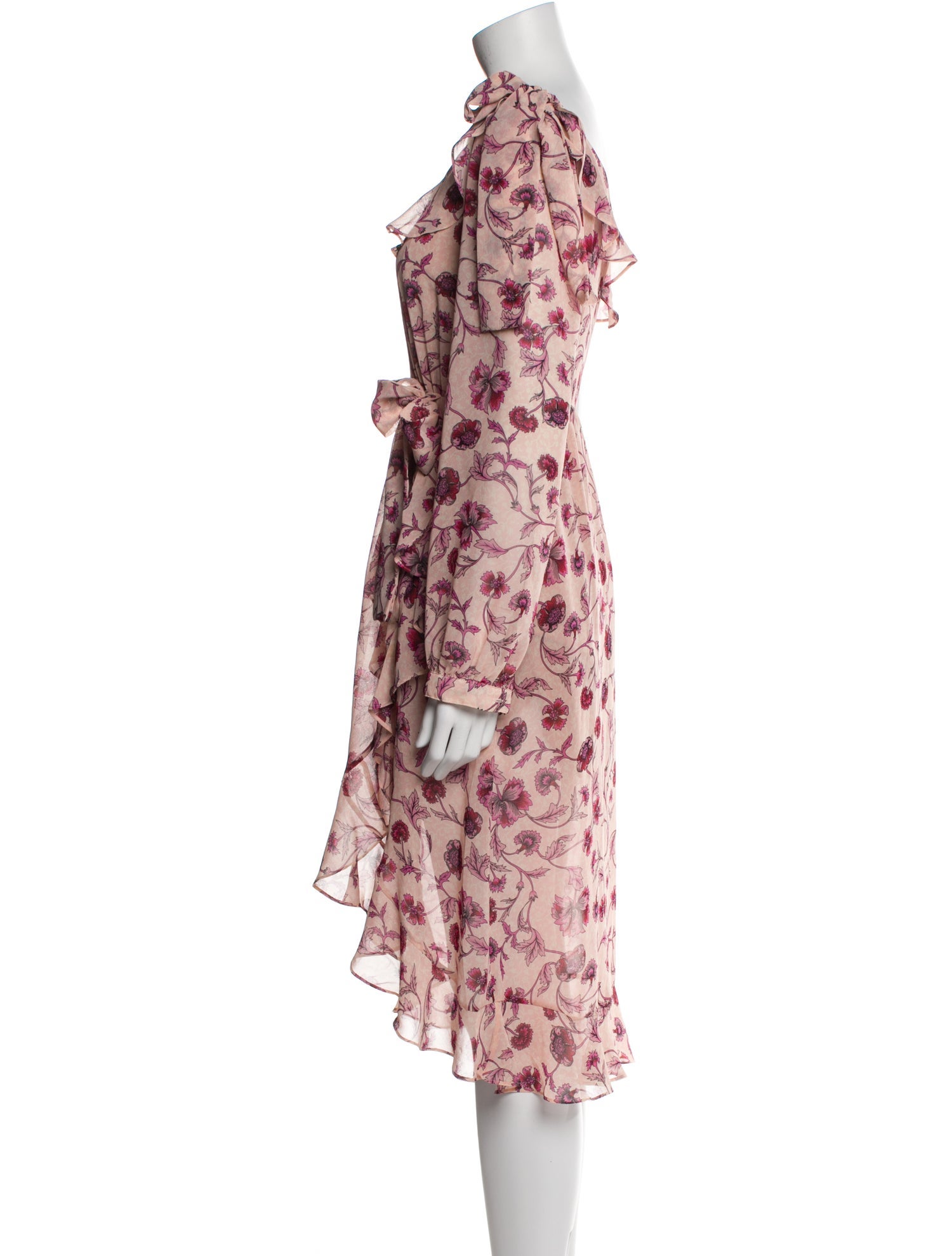 For Love & Lemons Floral Print Midi Length Dress