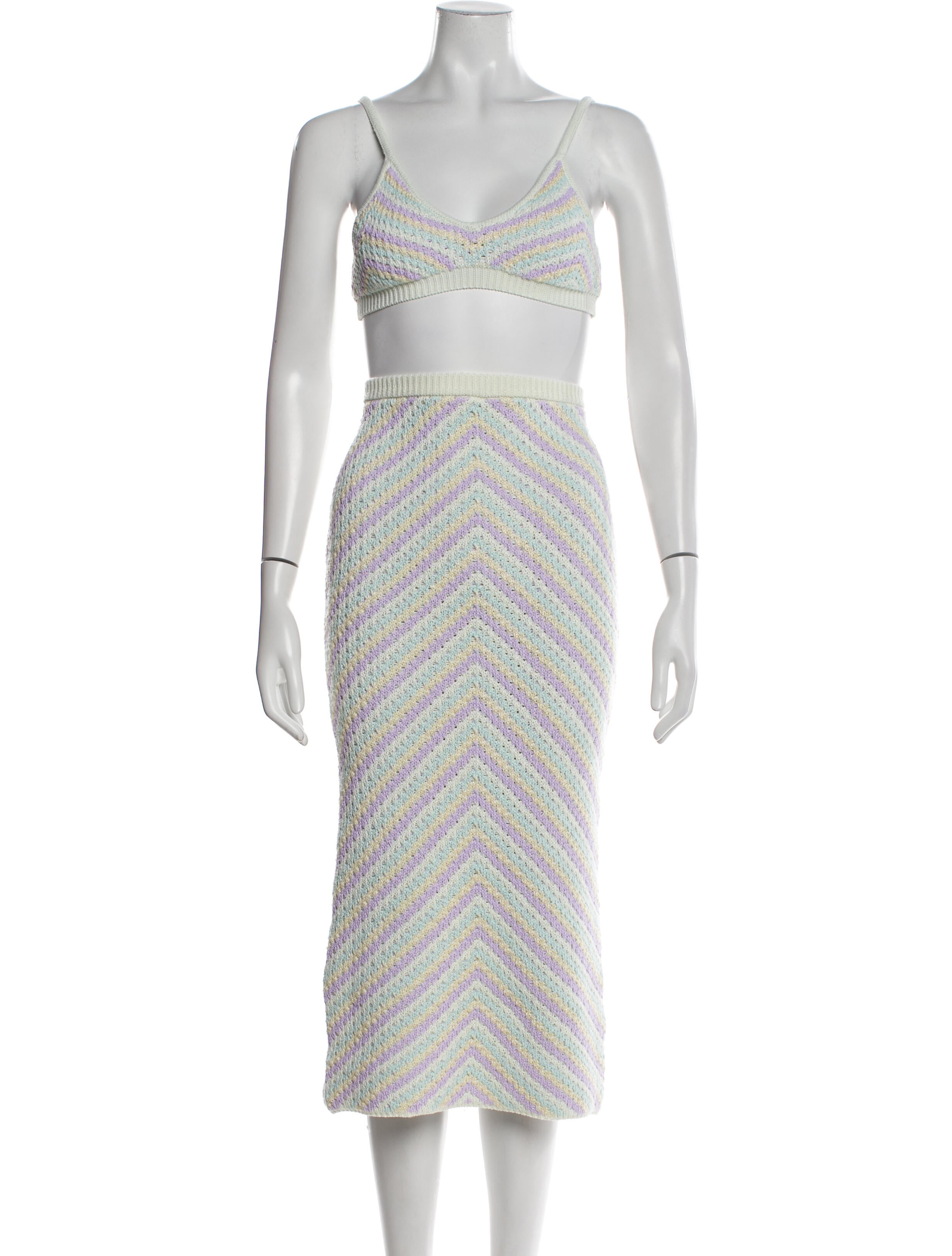 For Love & Lemons Striped Skirt Set