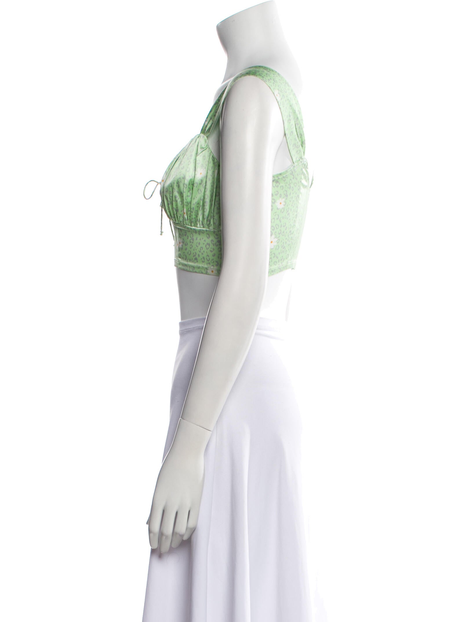 For Love & Lemons Printed V-Neck Crop Top