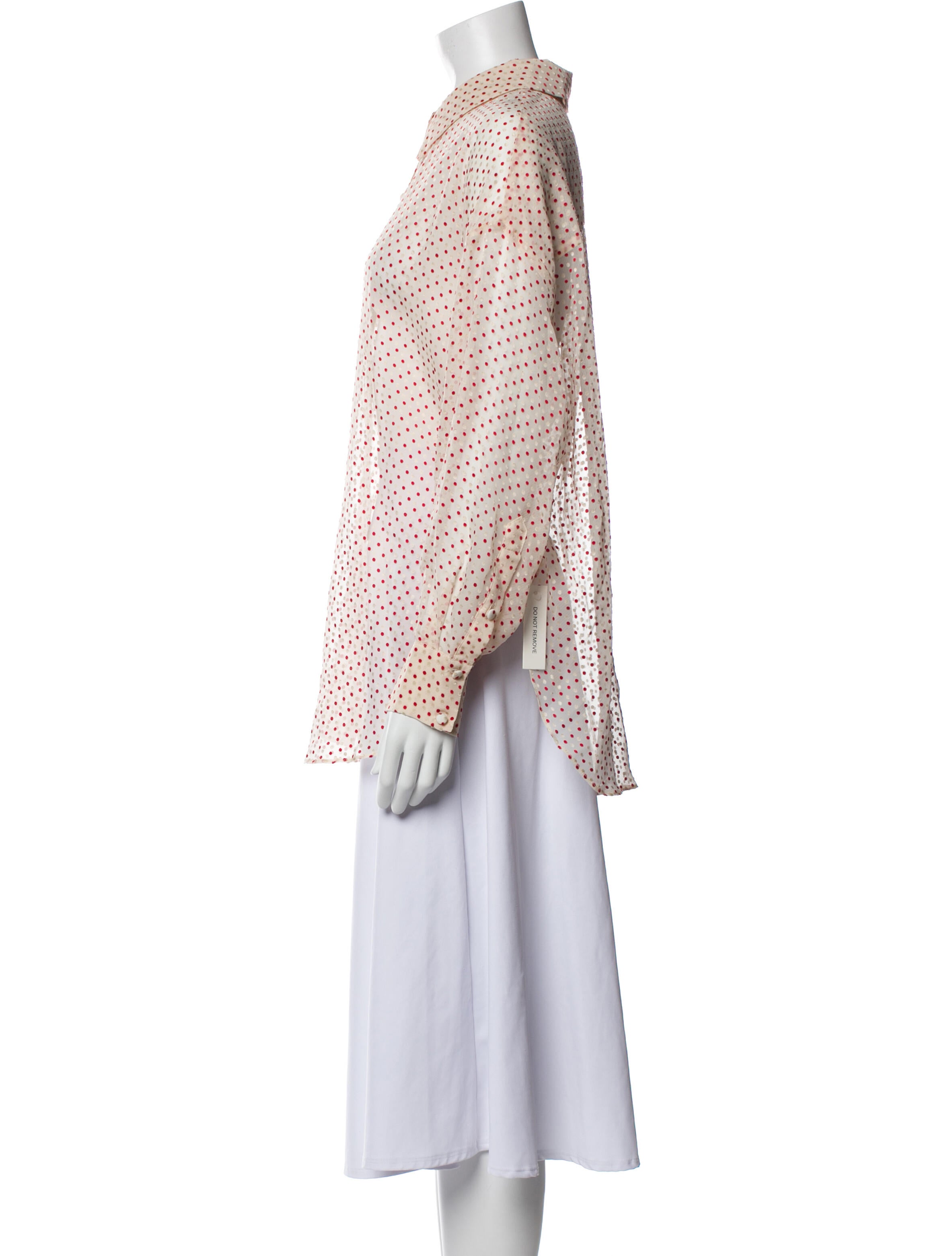 For Love & Lemons Polka Dot Print Long Sleeve Tunic