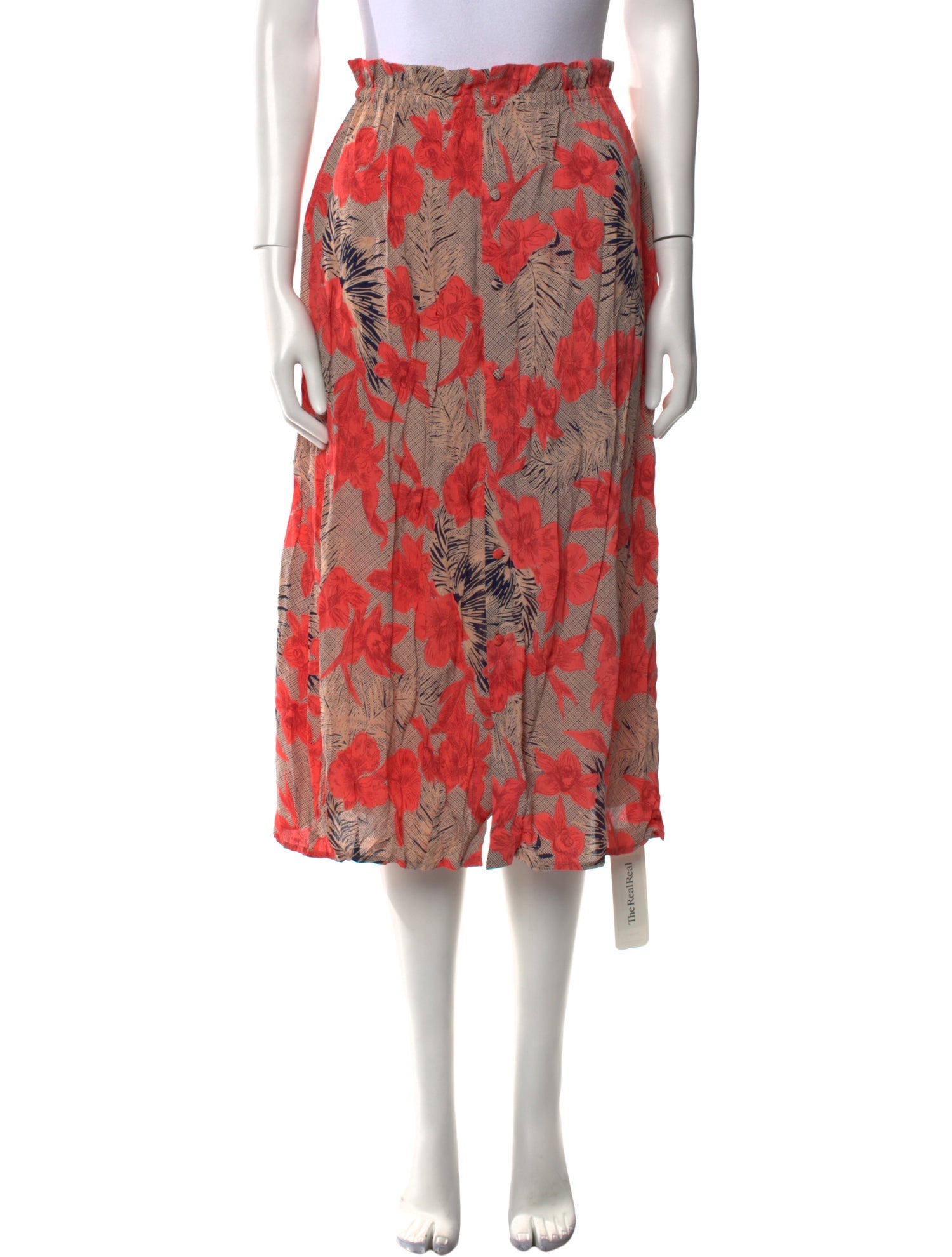 For Love & Lemons Floral Print Midi Length Skirt