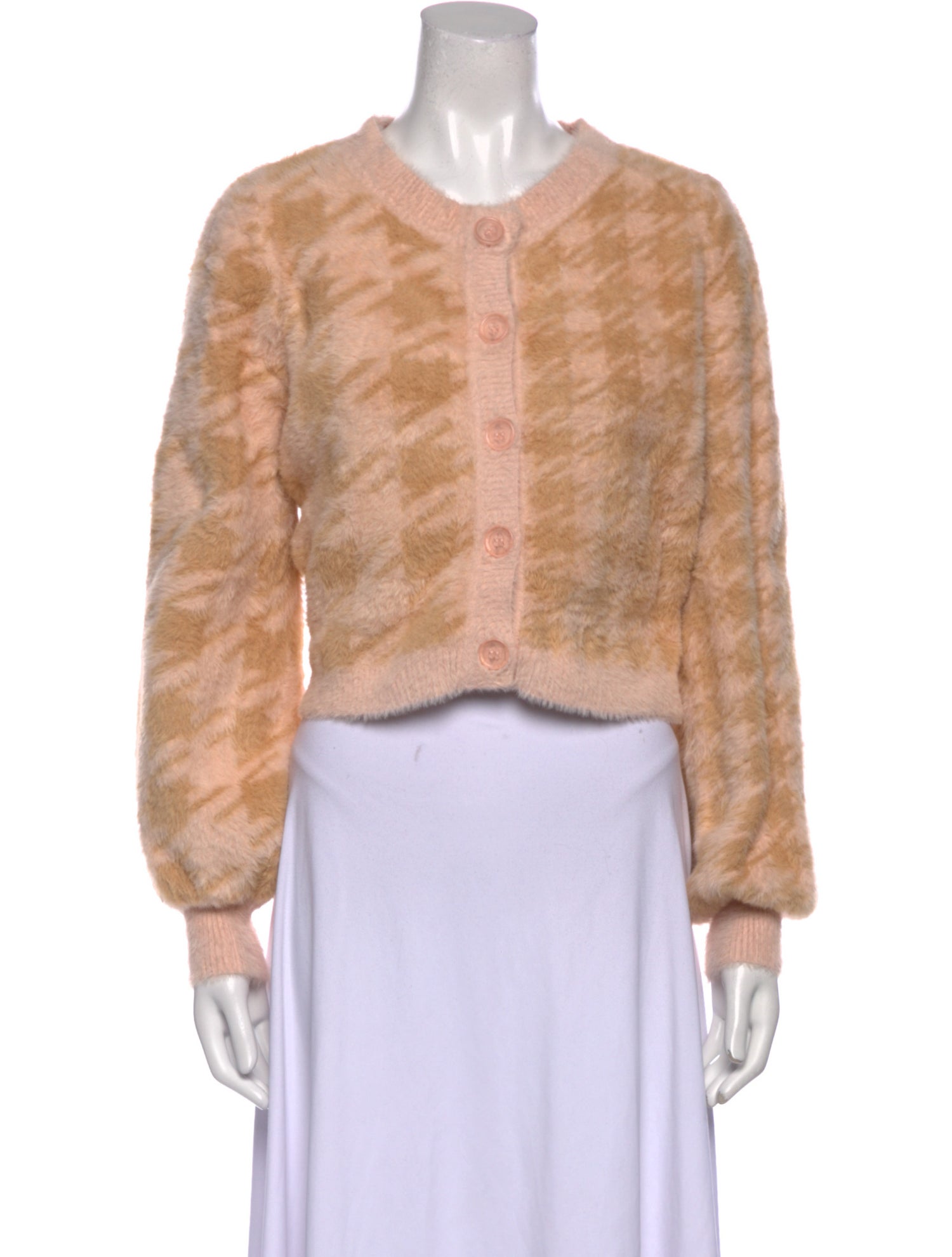 For Love & Lemons Plaid Print Crew Neck Sweater