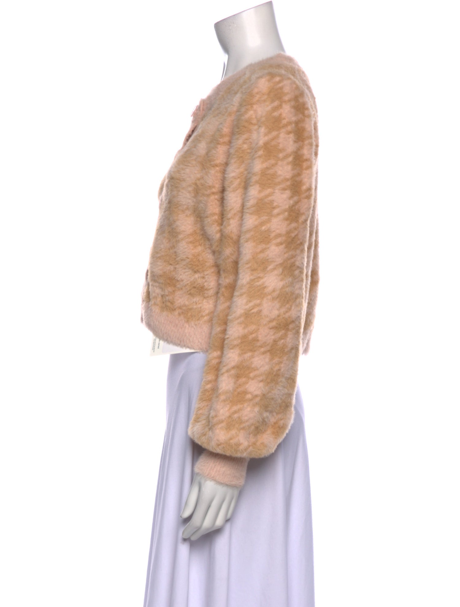 For Love & Lemons Plaid Print Crew Neck Sweater