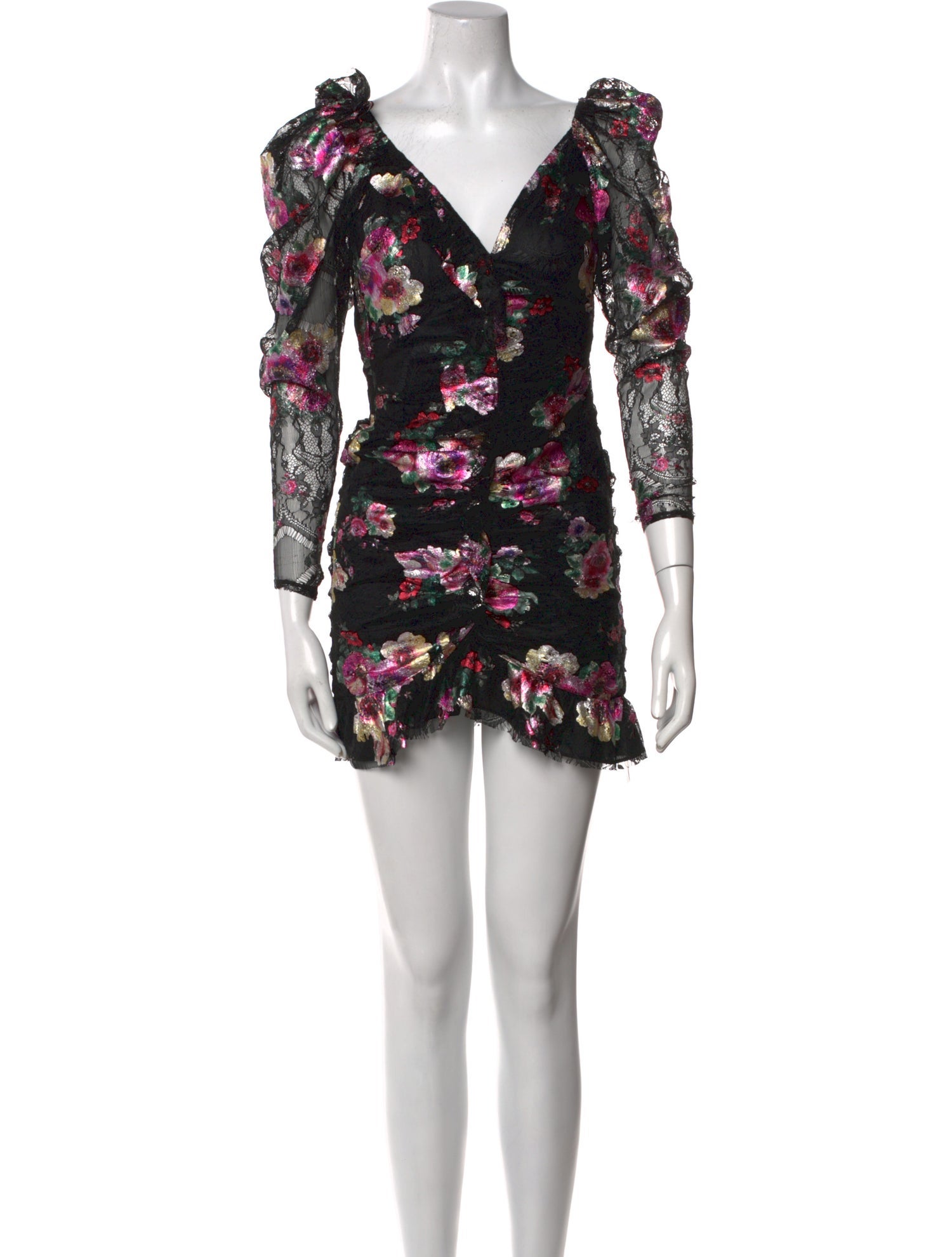 For Love & Lemons Floral Print Mini Dress