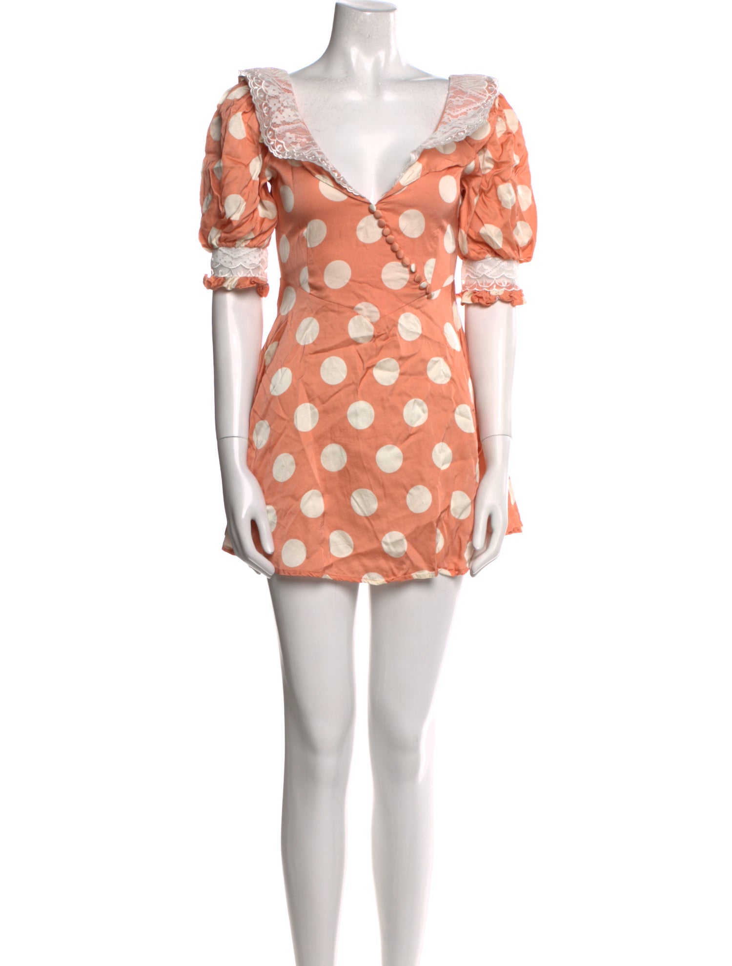 For Love & Lemons Polka Dot Print Mini Dress
