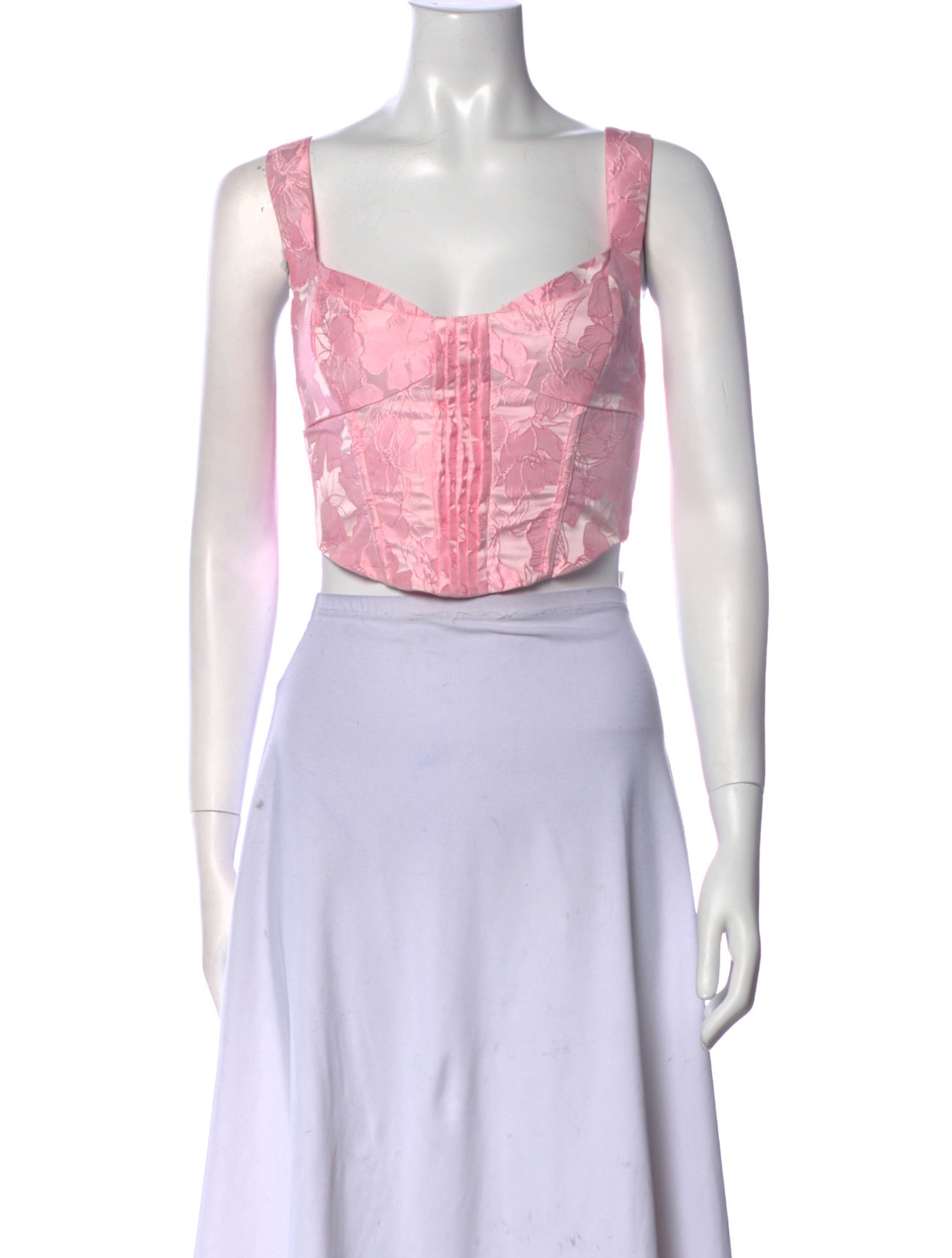 For Love & Lemons Square Neckline Sleeveless Crop Top