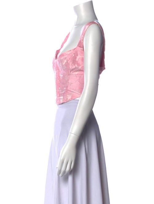 For Love & Lemons Square Neckline Sleeveless Crop Top