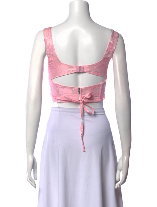 For Love & Lemons Square Neckline Sleeveless Crop Top