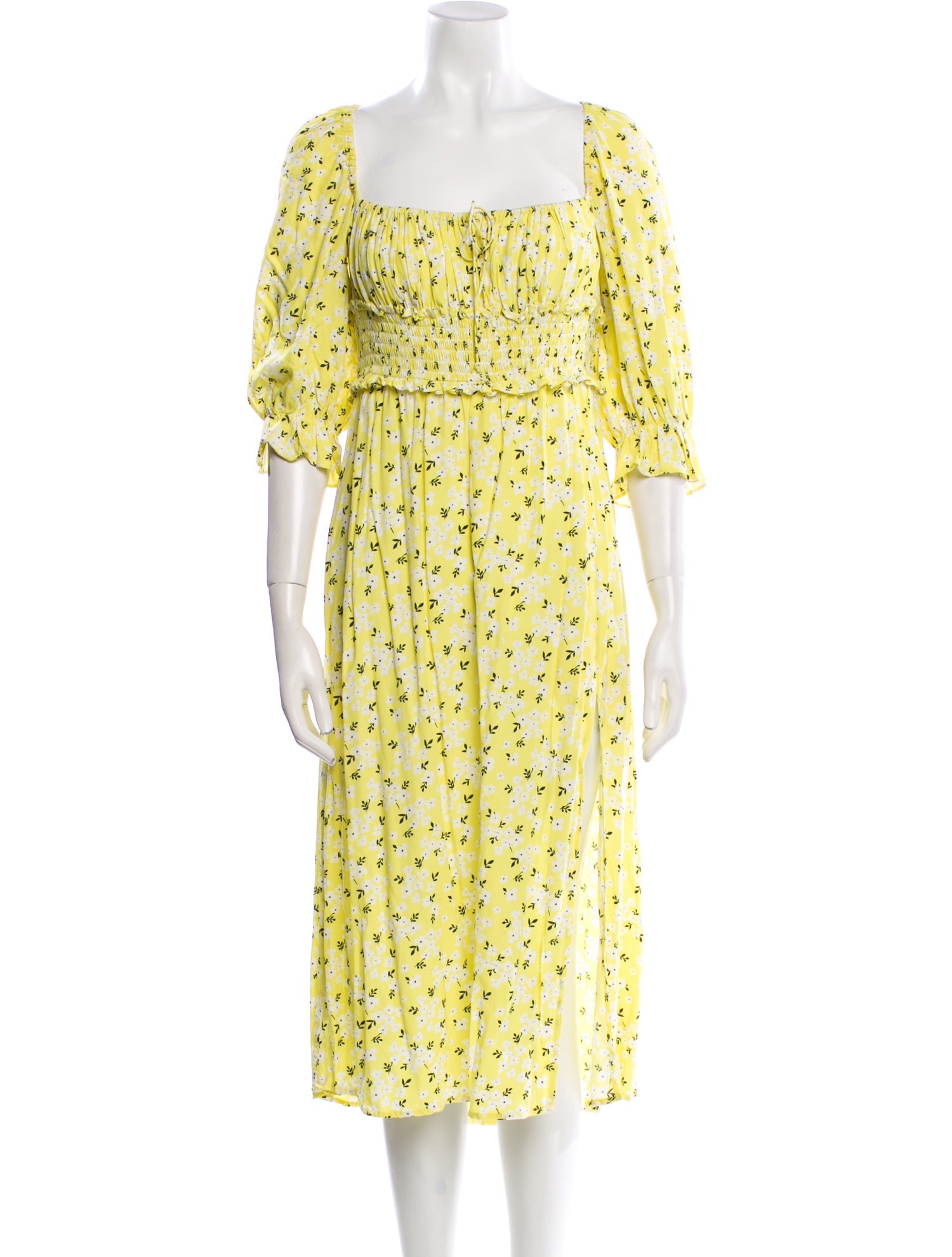 For Love & Lemons Floral Print Midi Length Dress