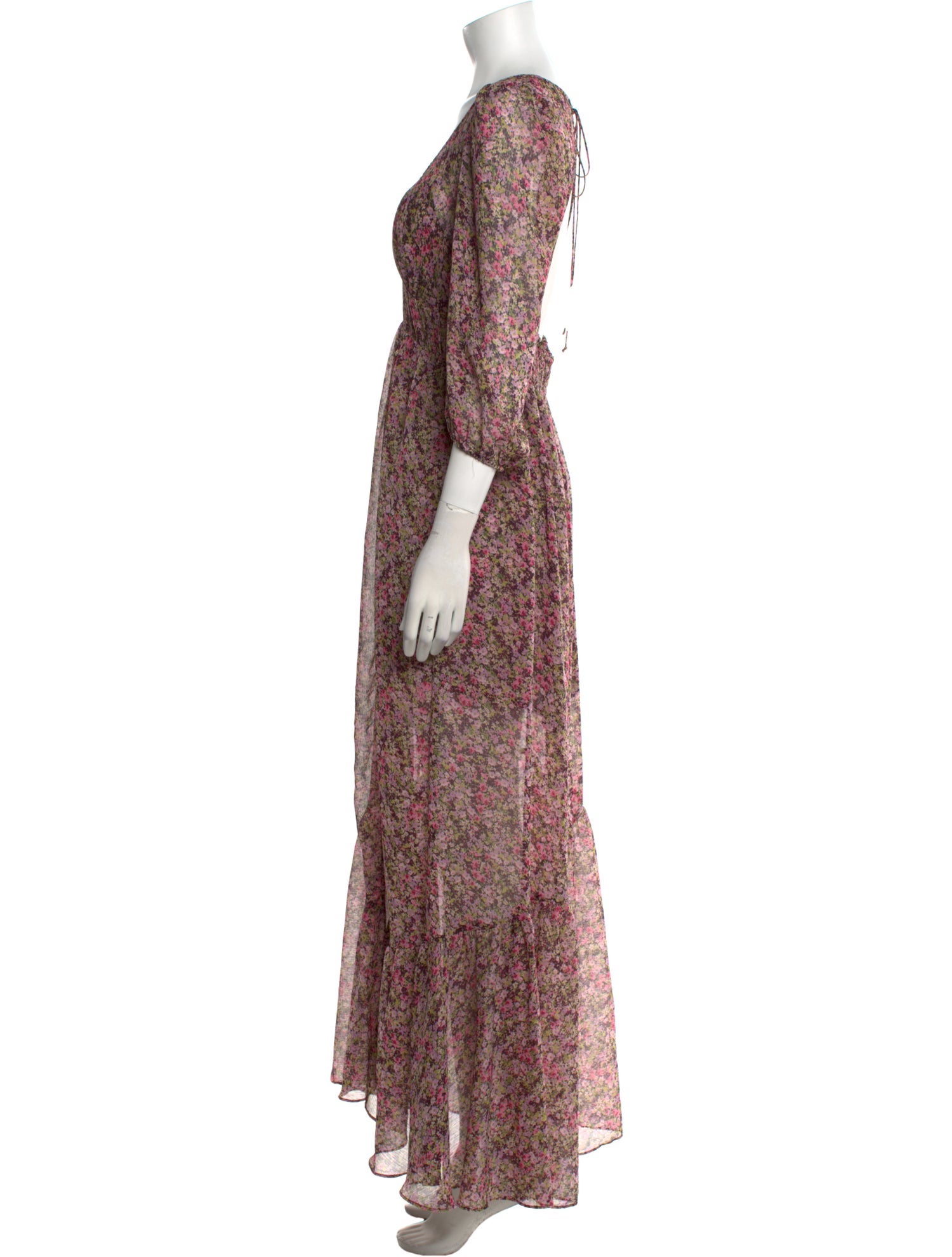 For Love & Lemons Floral Print Long Dress