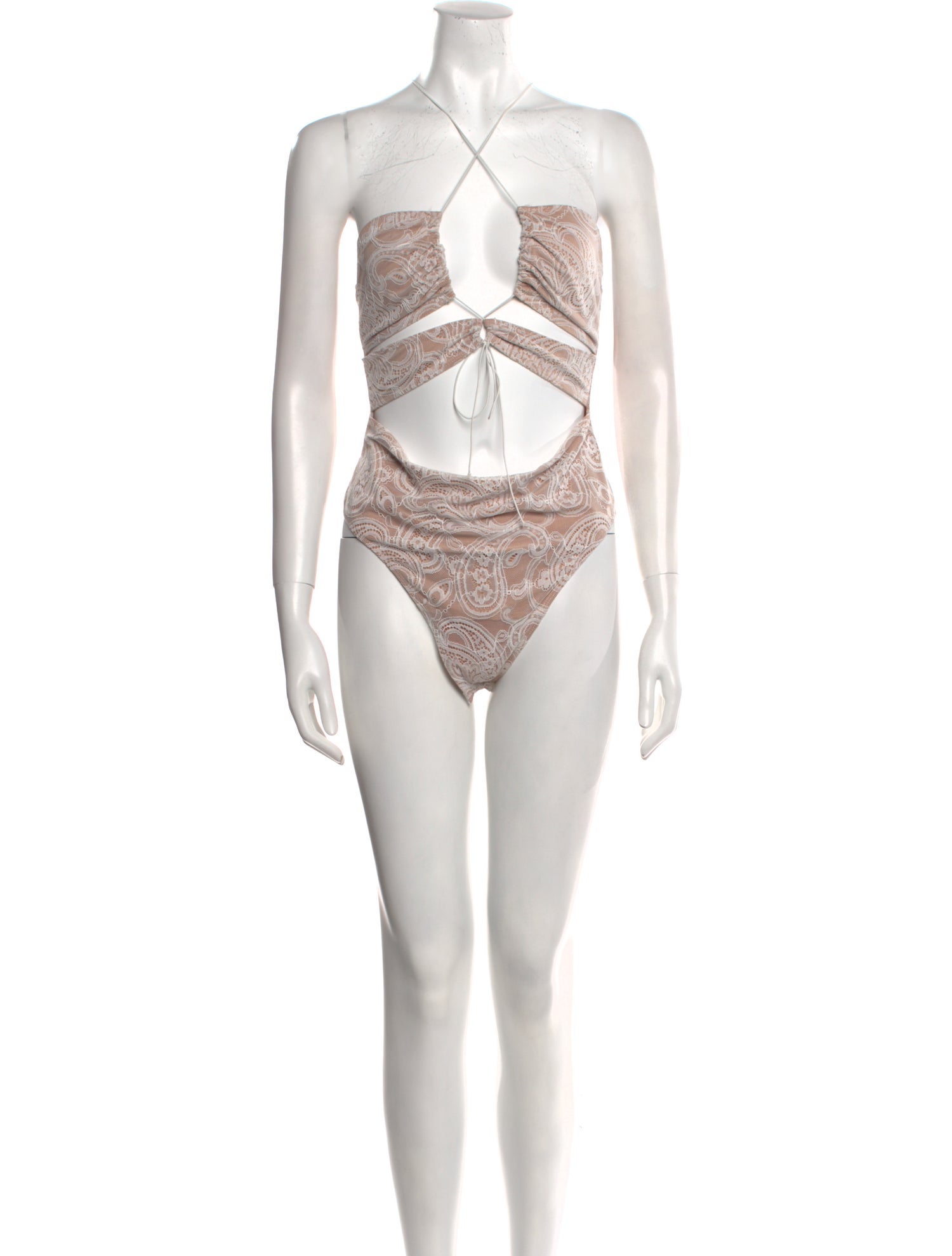 For Love & Lemons Nylon Paisley Print Bodysuit