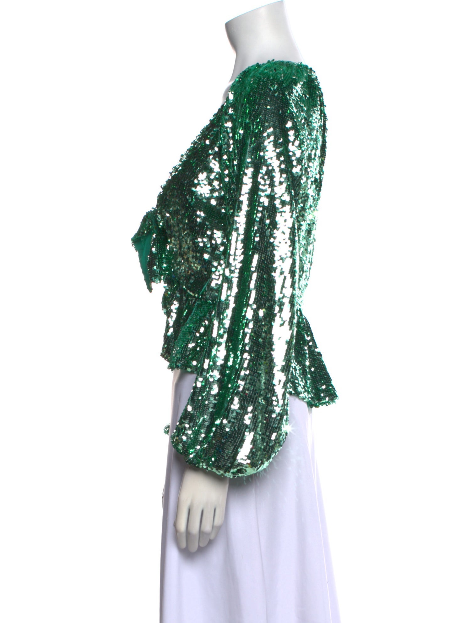 For Love & Lemons V-Neck Long Sleeve Crop Top