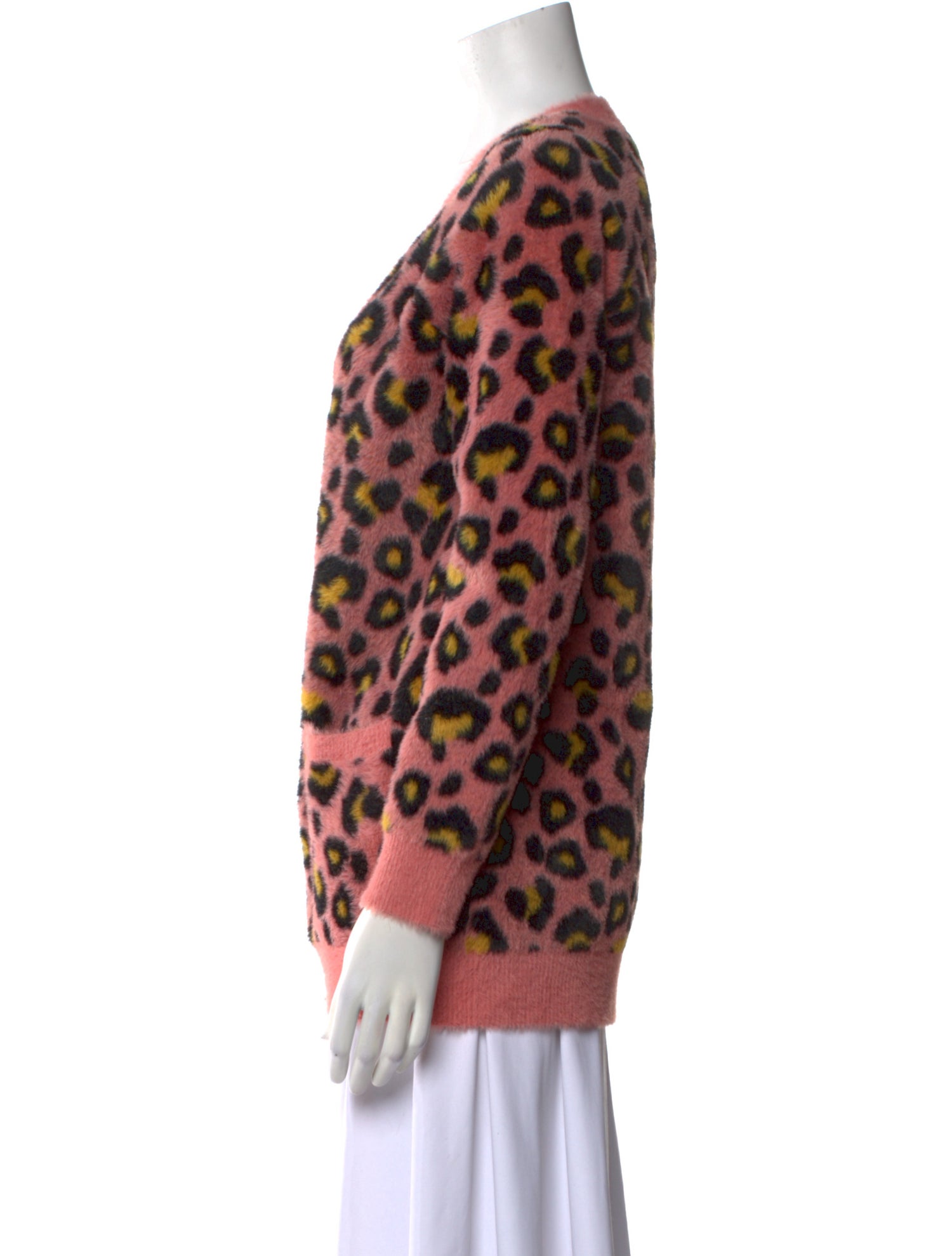 For Love & Lemons Nylon Animal Print Sweater