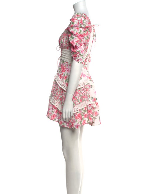 For Love & Lemons Floral Print Mini Dress