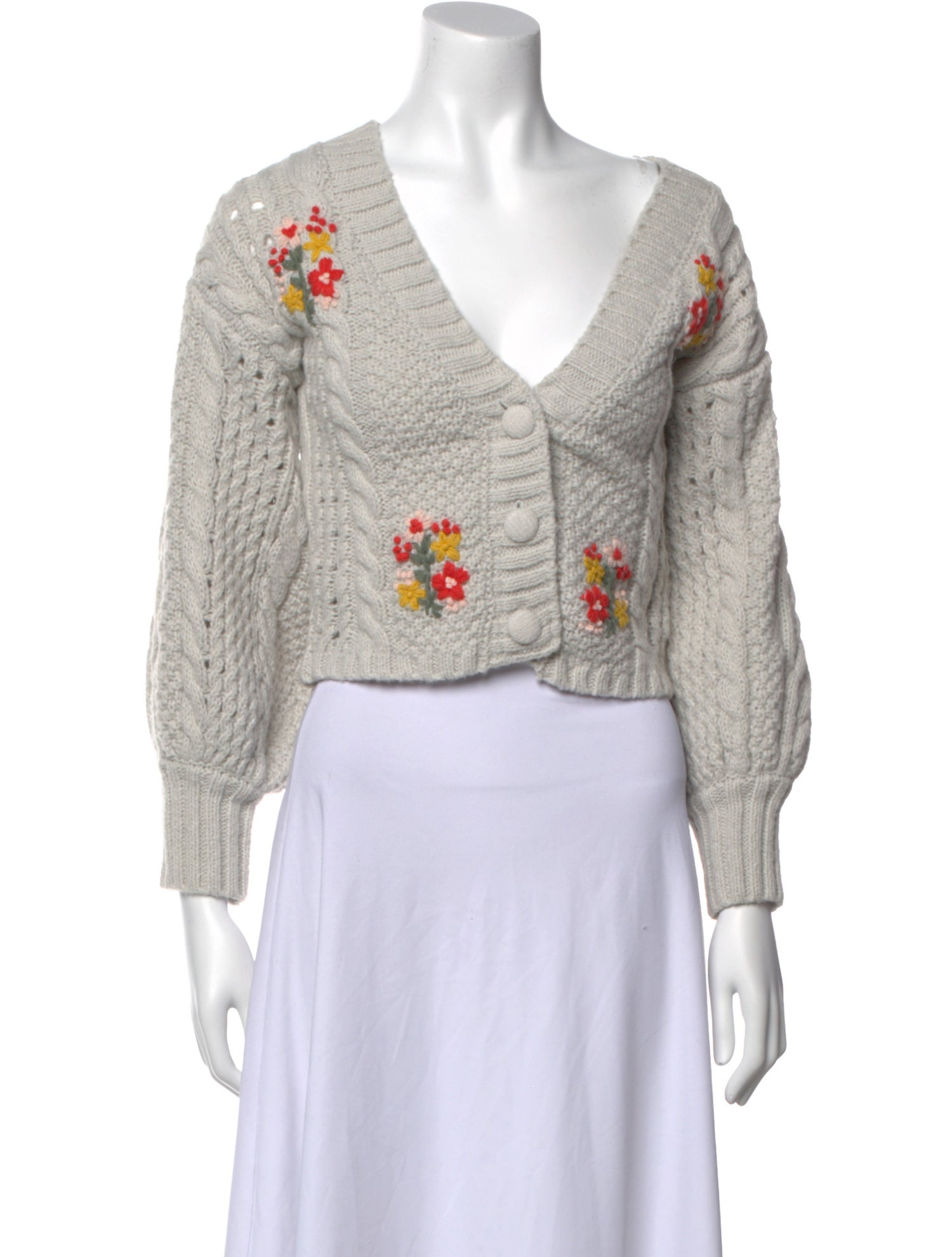 For Love & Lemons Patterned V-Neck Sweater