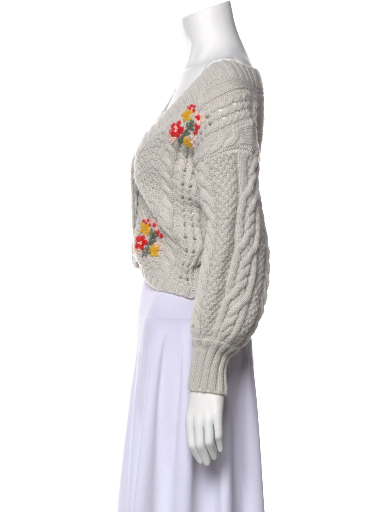 For Love & Lemons Patterned V-Neck Sweater