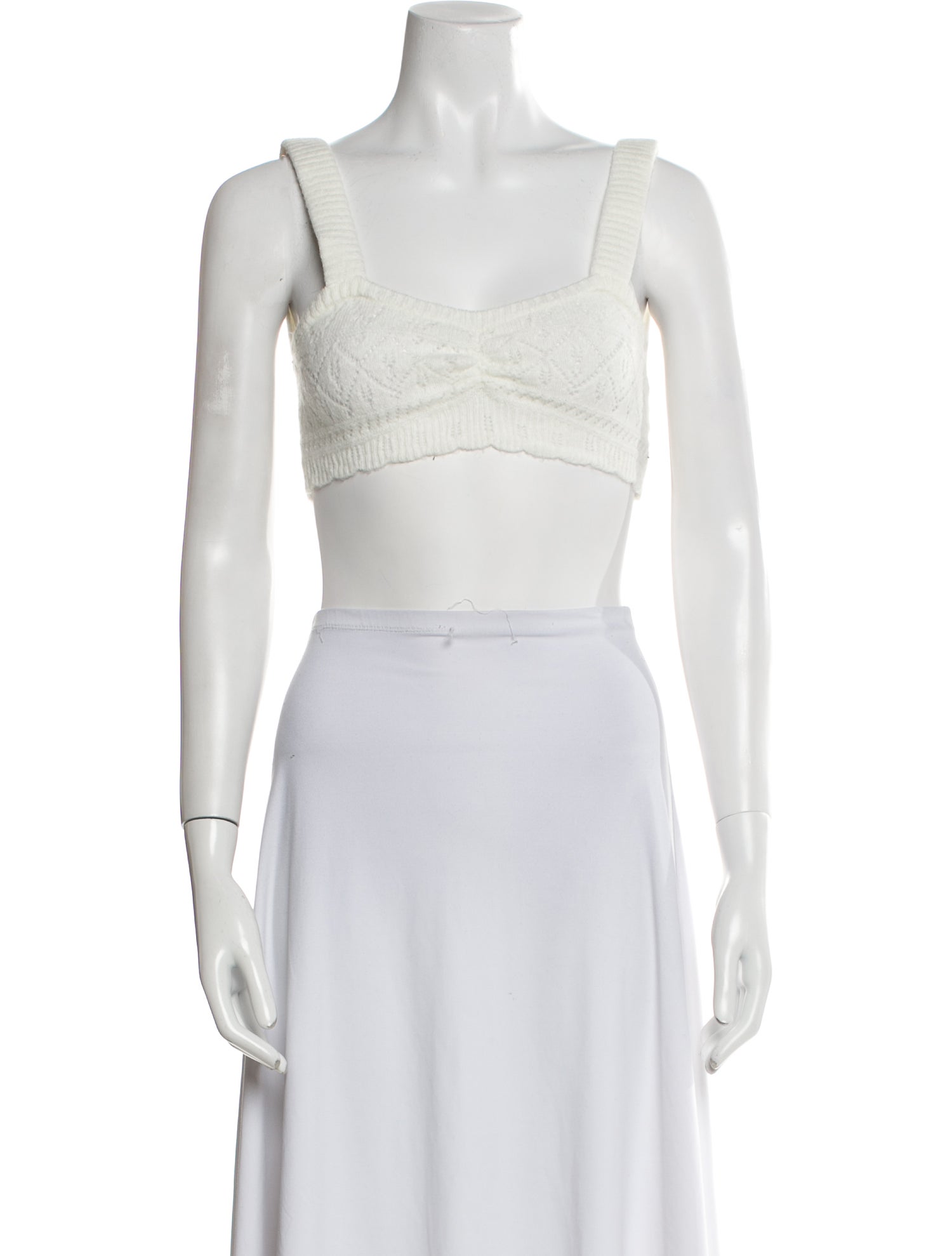 For Love & Lemons Square Neckline Sleeveless Crop Top