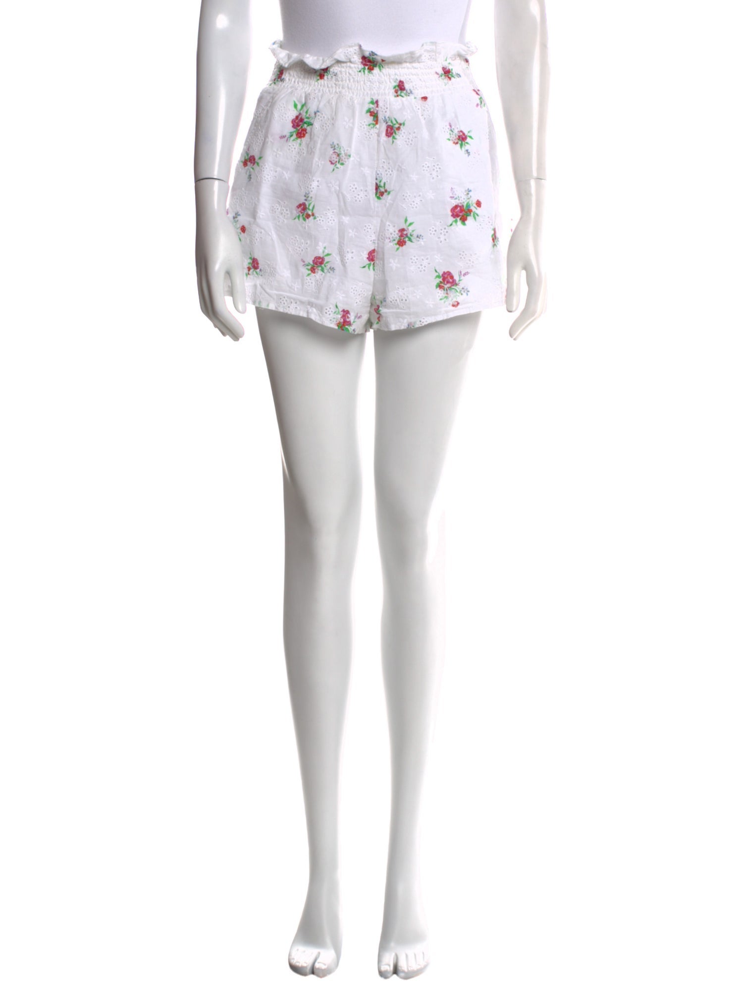 For Love & Lemons Floral Print Mini Shorts