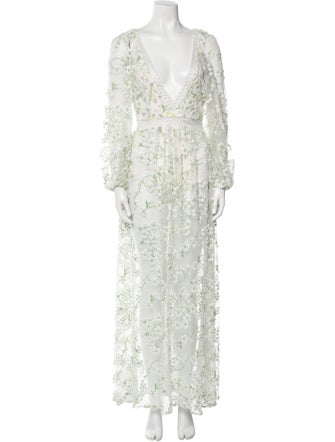 For Love & Lemons Lace Pattern Long Dress