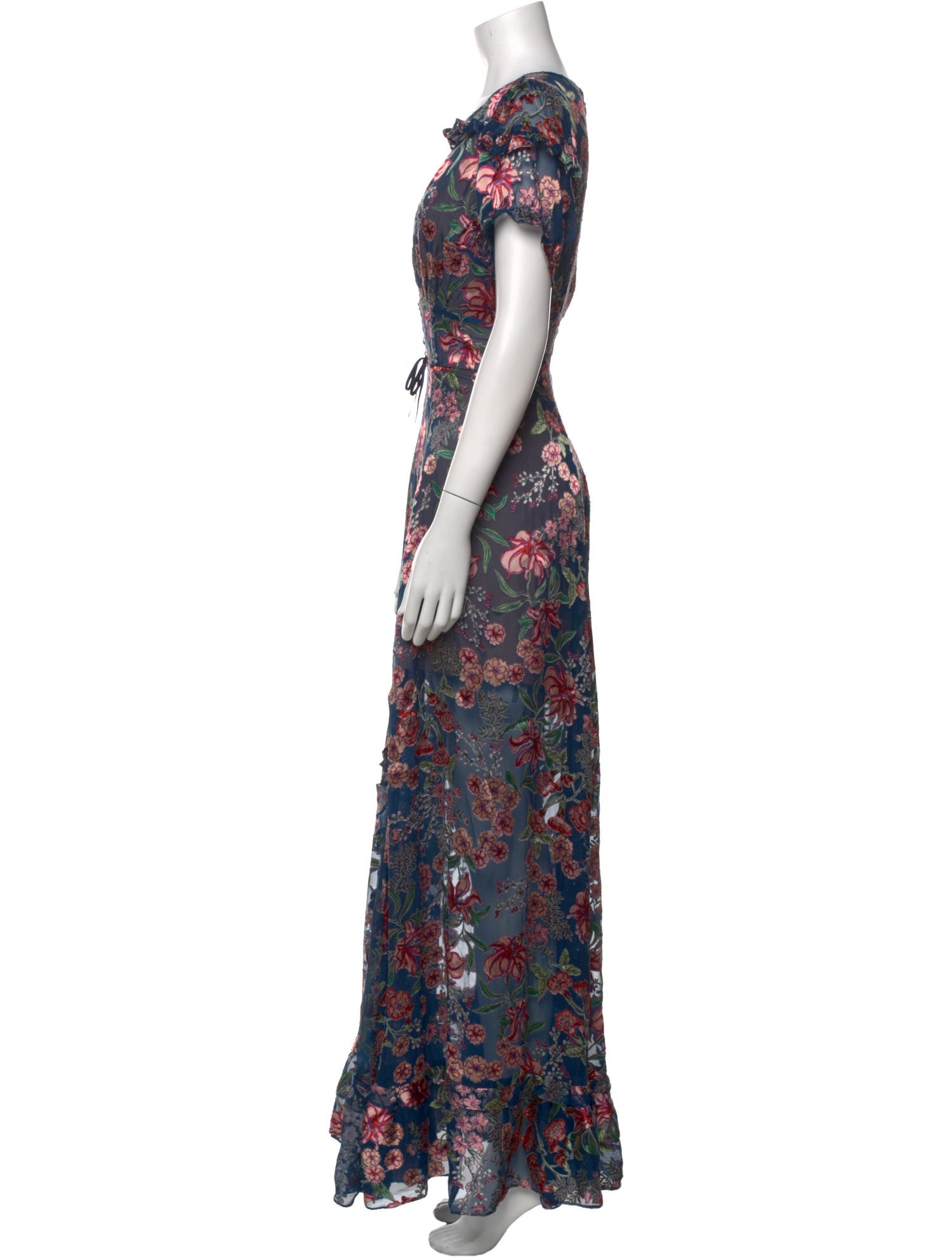 For Love & Lemons Floral Print Long Dress
