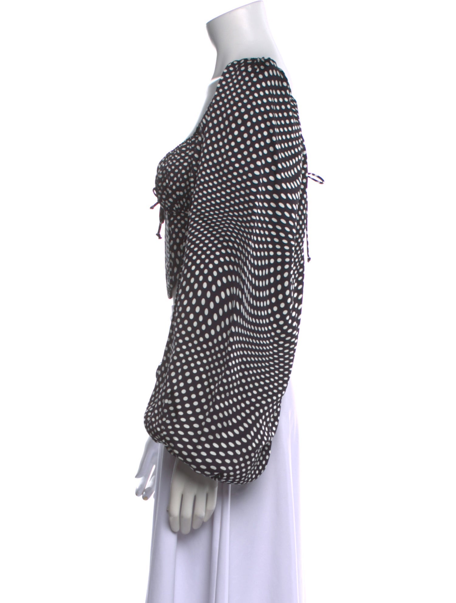 For Love & Lemons Polka Dot Print Square Neckline Crop Top