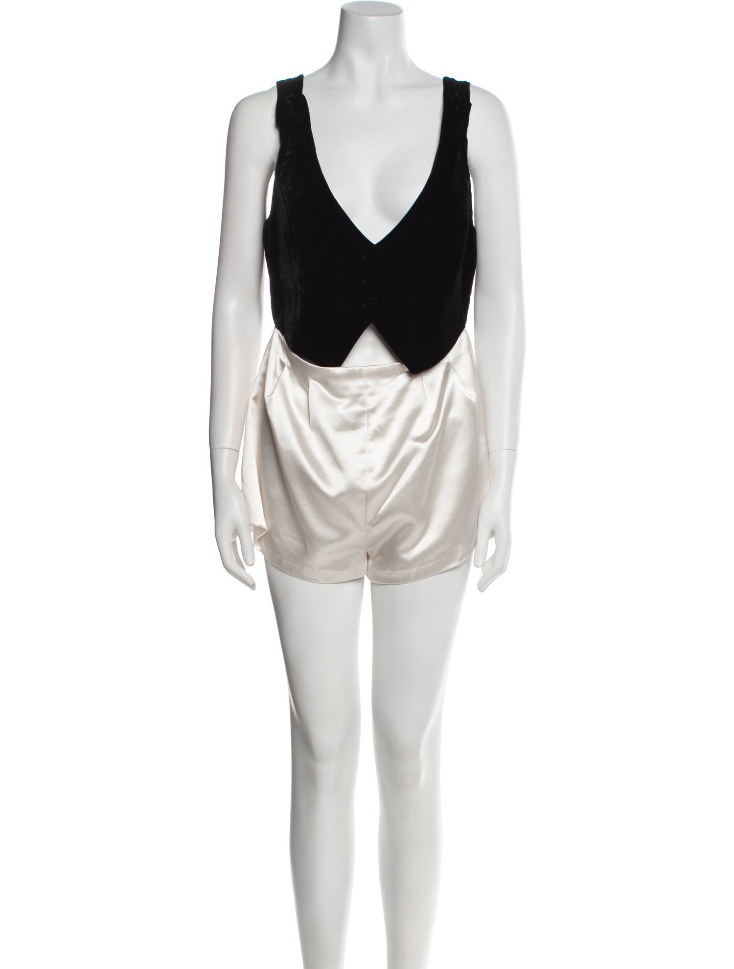 For Love & Lemons Colorblock Pattern Plunge Neckline Romper w/ Tags