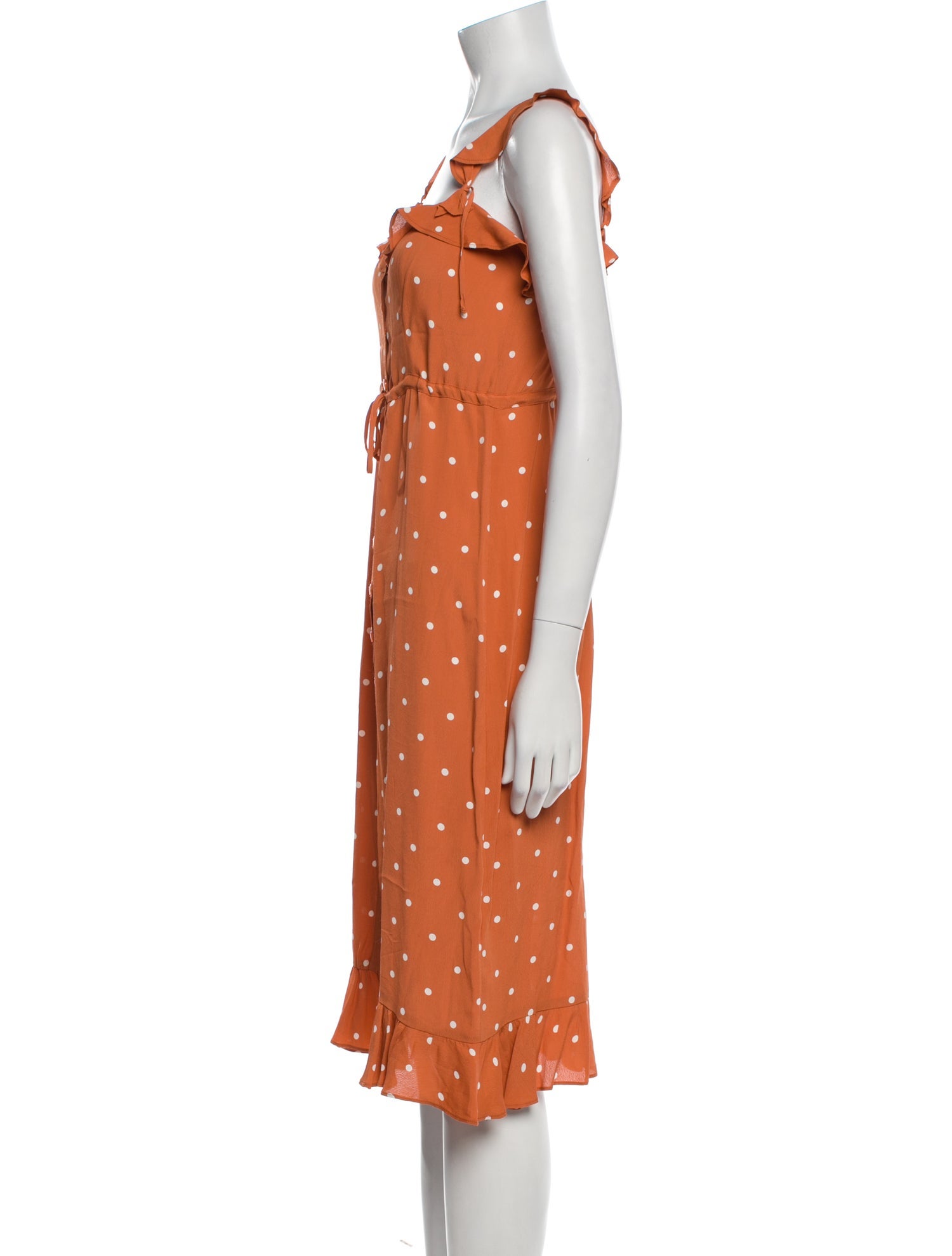 For Love & Lemons Polka Dot Print Knee-Length Dress
