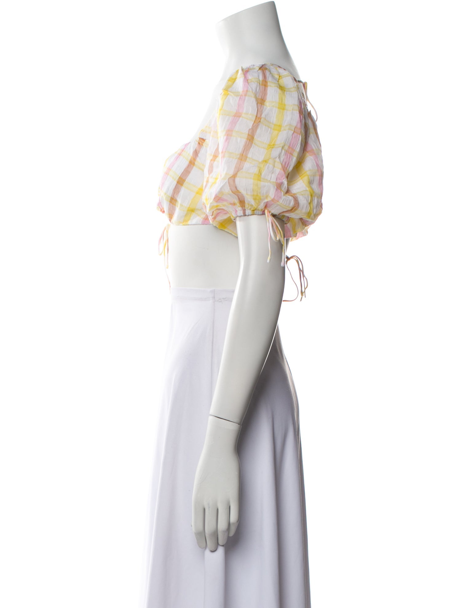 For Love & Lemons Plaid Print Square Neckline Crop Top w/ Tags